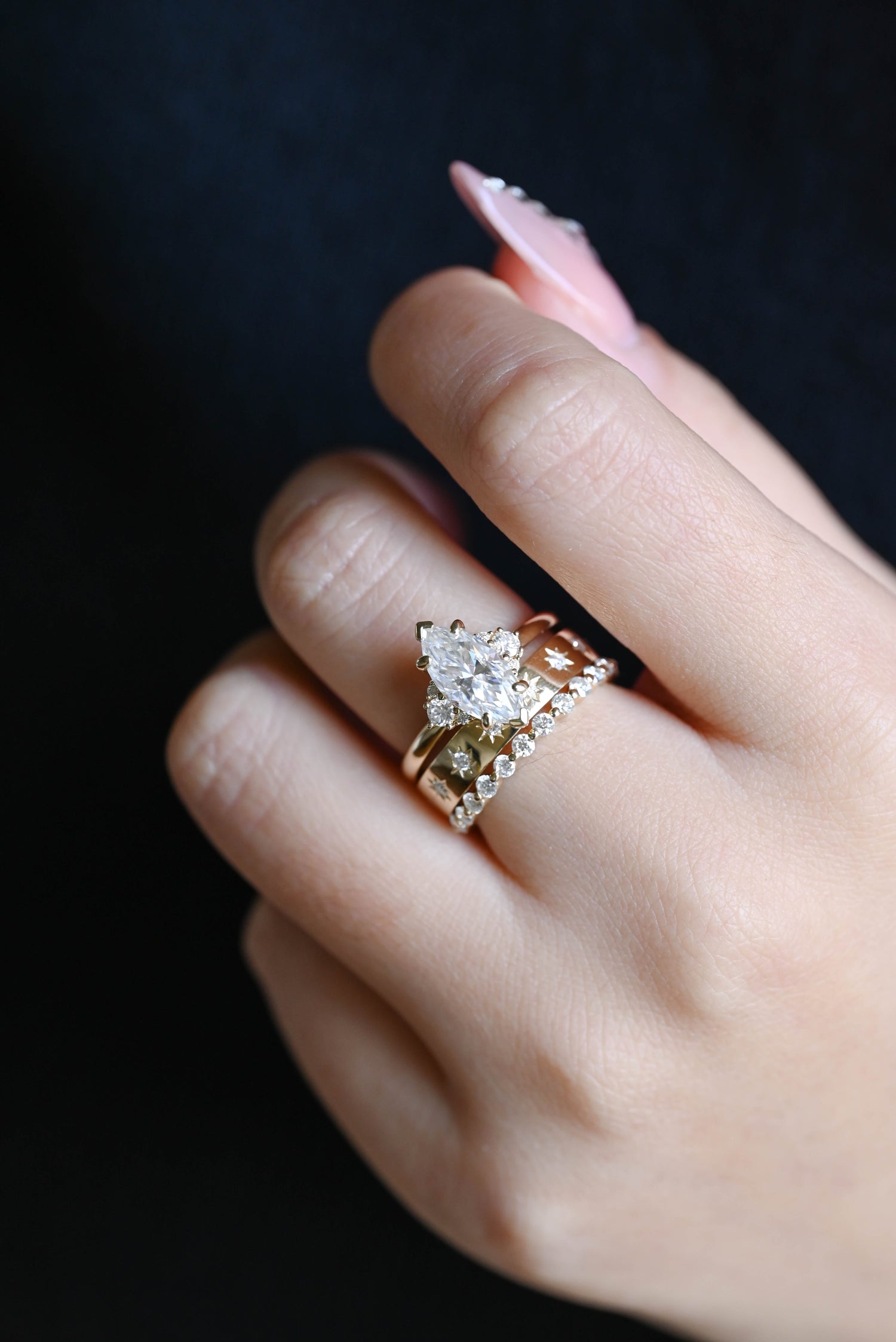 Our bridal sets feature elegant, handcrafted engagement rings and matching wedding bands