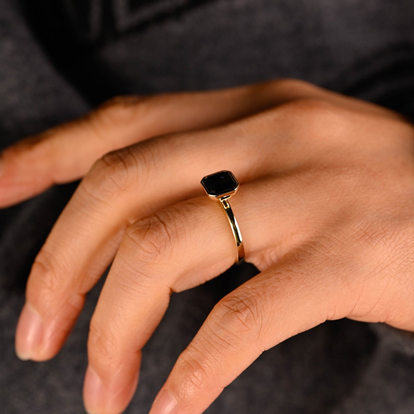 CausYou asscher cut moissanite engagement ring CausYou Solid Gold Asscher Cut Black Moissanite Engagement Ring, Wedding Ring, Promise Ring, Proposal Ring for Women Wife