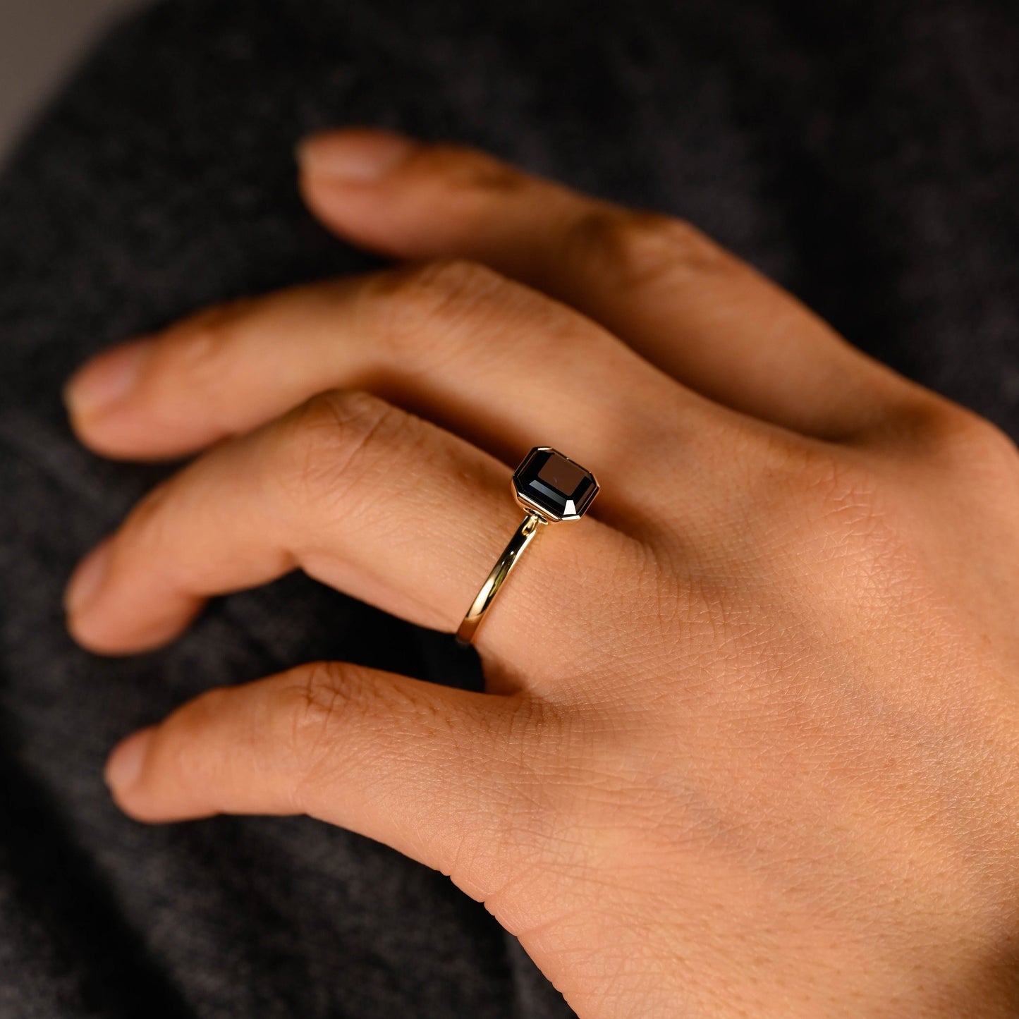 CausYou asscher cut moissanite engagement ring CausYou Solid Gold Asscher Cut Black Moissanite Engagement Ring, Wedding Ring, Promise Ring, Proposal Ring for Women Wife
