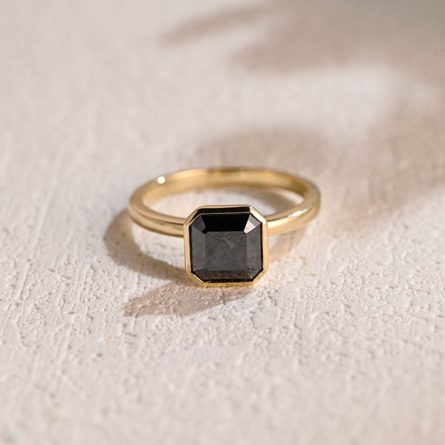 CausYou asscher cut moissanite engagement ring CausYou Solid Gold Asscher Cut Black Moissanite Engagement Ring, Wedding Ring, Promise Ring, Proposal Ring for Women Wife
