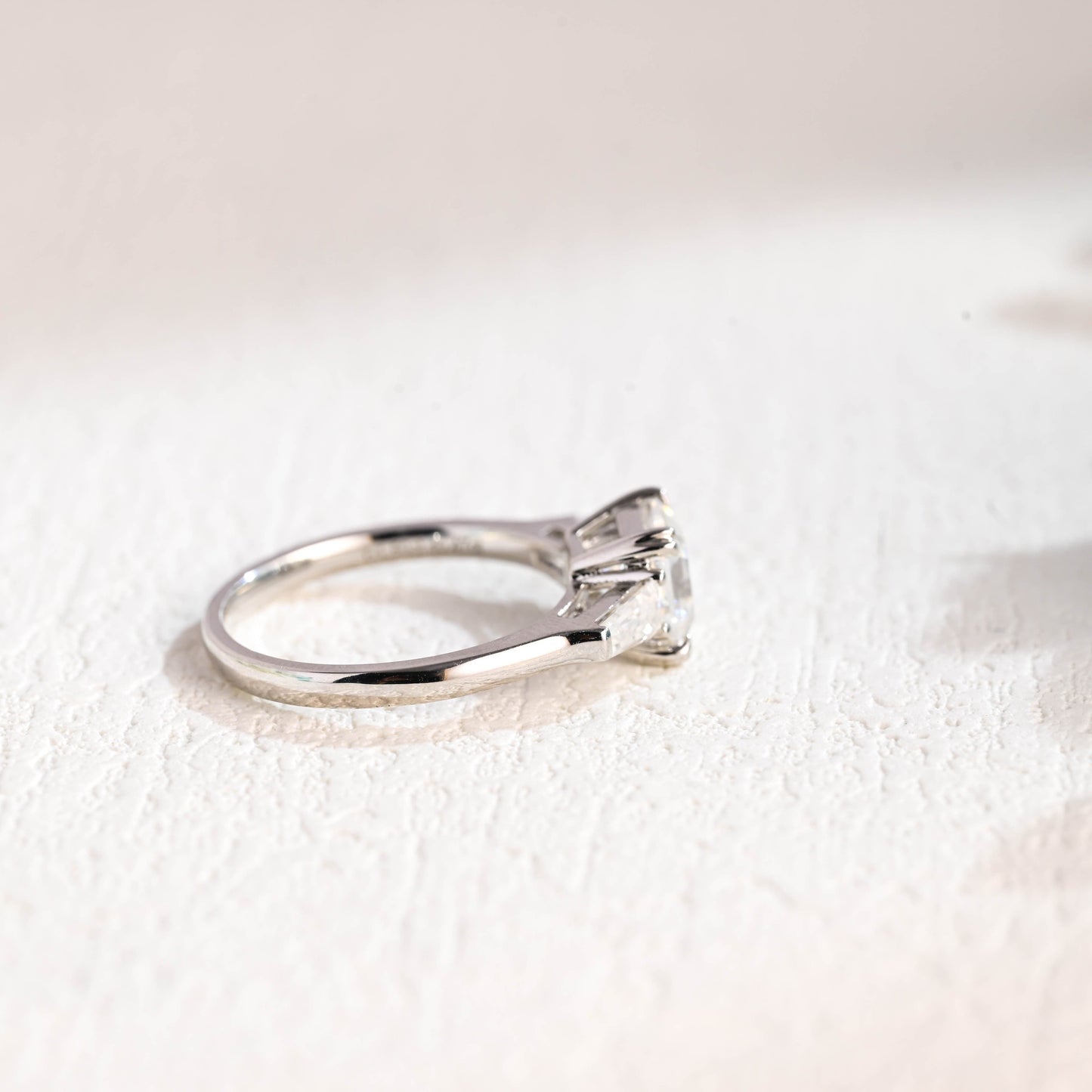 CausYou asscher cut moissanite engagement ring CausYou Solid Gold Asscher Cut Moissanite Engagement Ring, Double Claw Three Stone Promise Ring, Wedding Bridal Ring for Women
