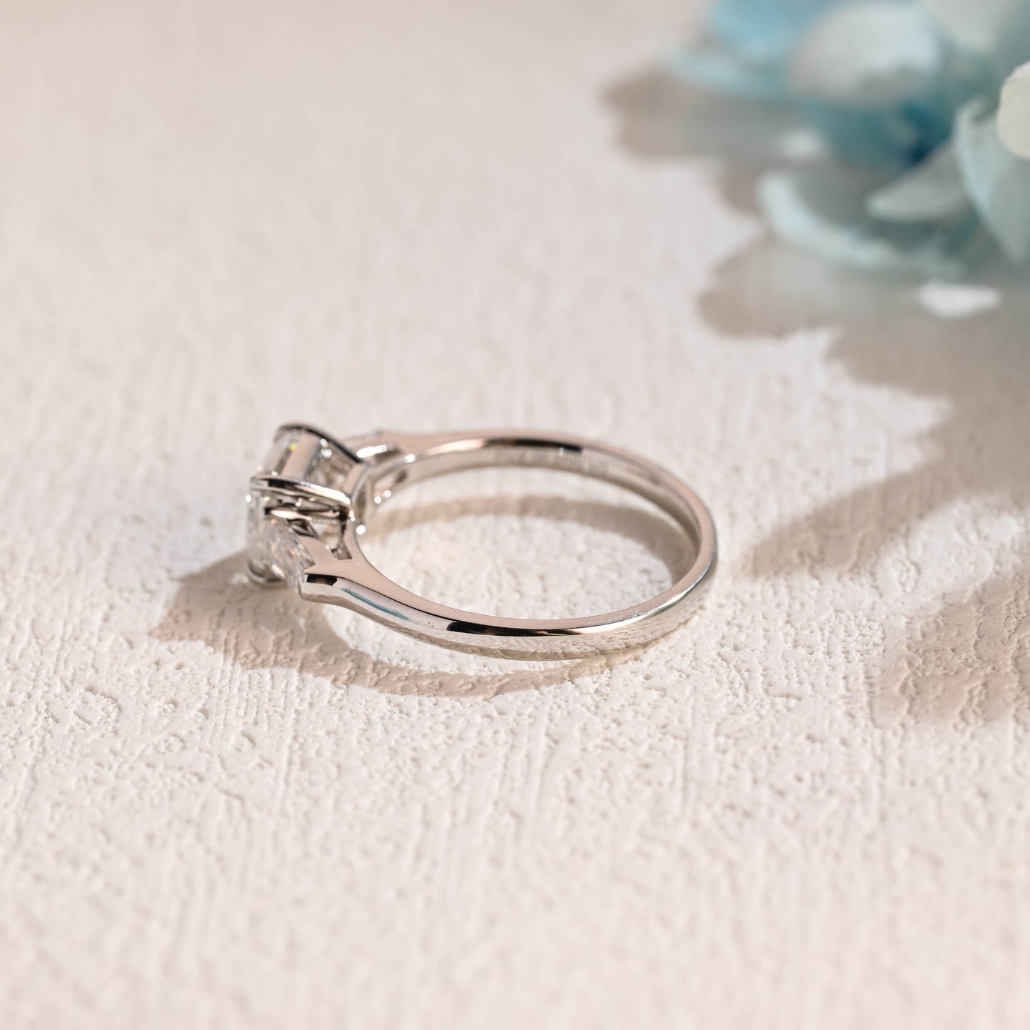 CausYou asscher cut moissanite engagement ring CausYou Solid Gold Asscher Cut Moissanite Engagement Ring, Three Stone Promise Ring, Wedding Bridal Ring for Women