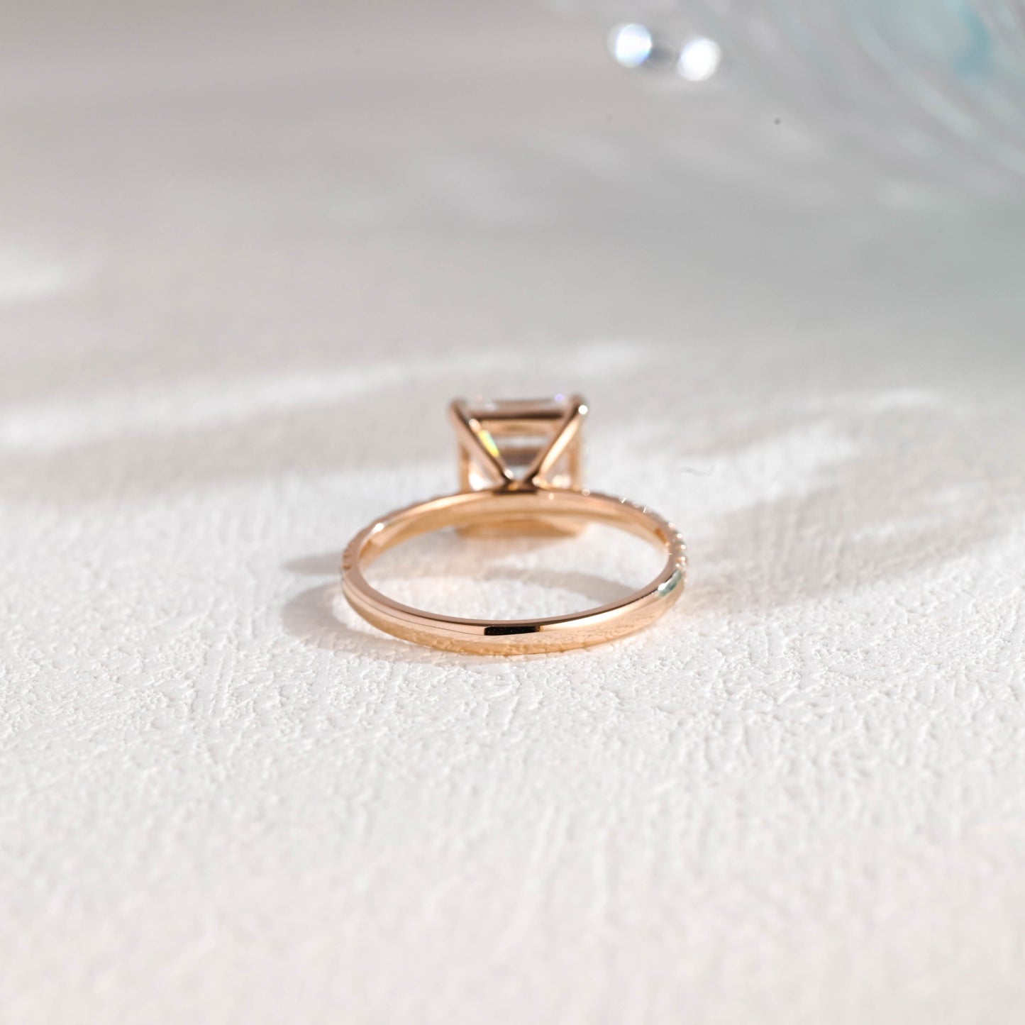 CausYou asscher cut moissanite engagement ring Solid Gold Asscher Cut Moissanite Engagement Ring, Promise Ring, Proposal Ring, Gift for Woman, Wife