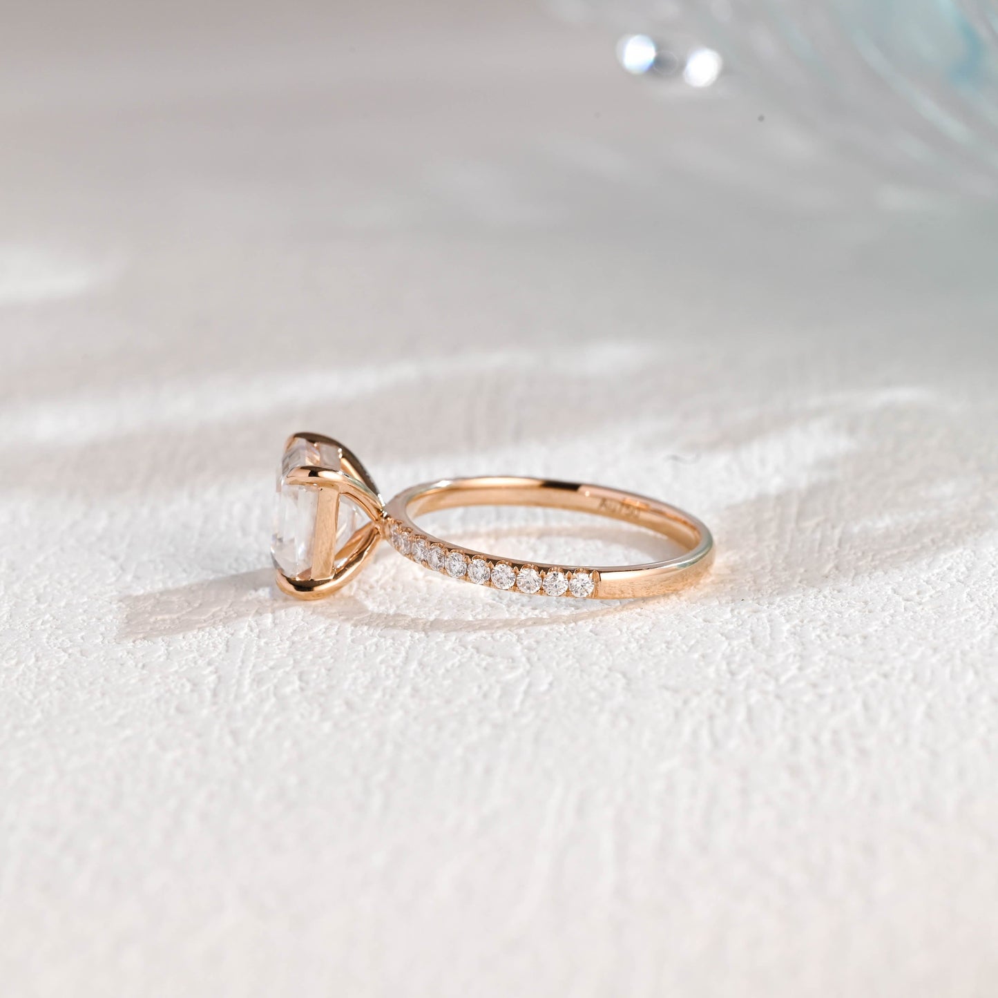 CausYou asscher cut moissanite engagement ring Solid Gold Asscher Cut Moissanite Engagement Ring, Promise Ring, Proposal Ring, Gift for Woman, Wife