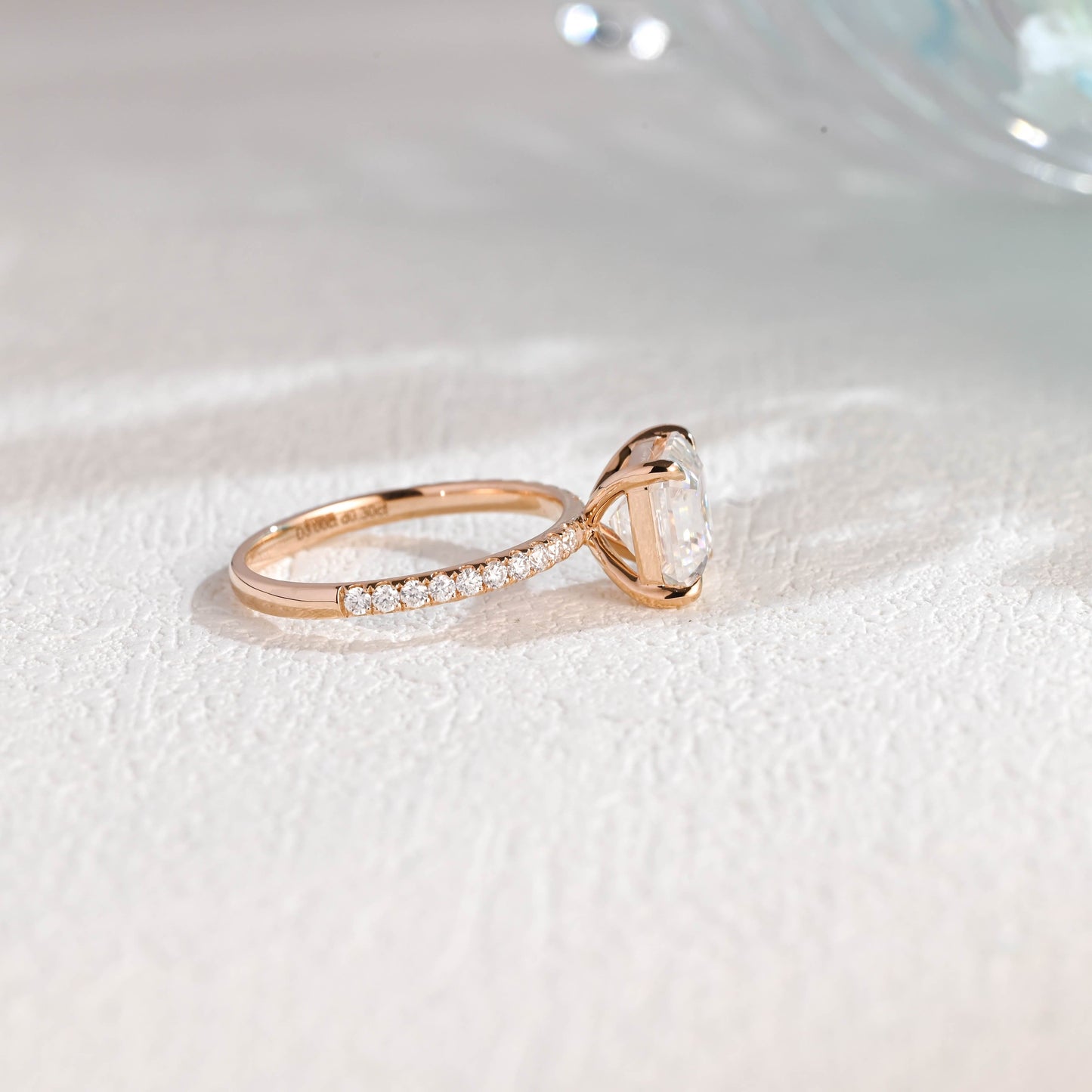 CausYou asscher cut moissanite engagement ring Solid Gold Asscher Cut Moissanite Engagement Ring, Promise Ring, Proposal Ring, Gift for Woman, Wife