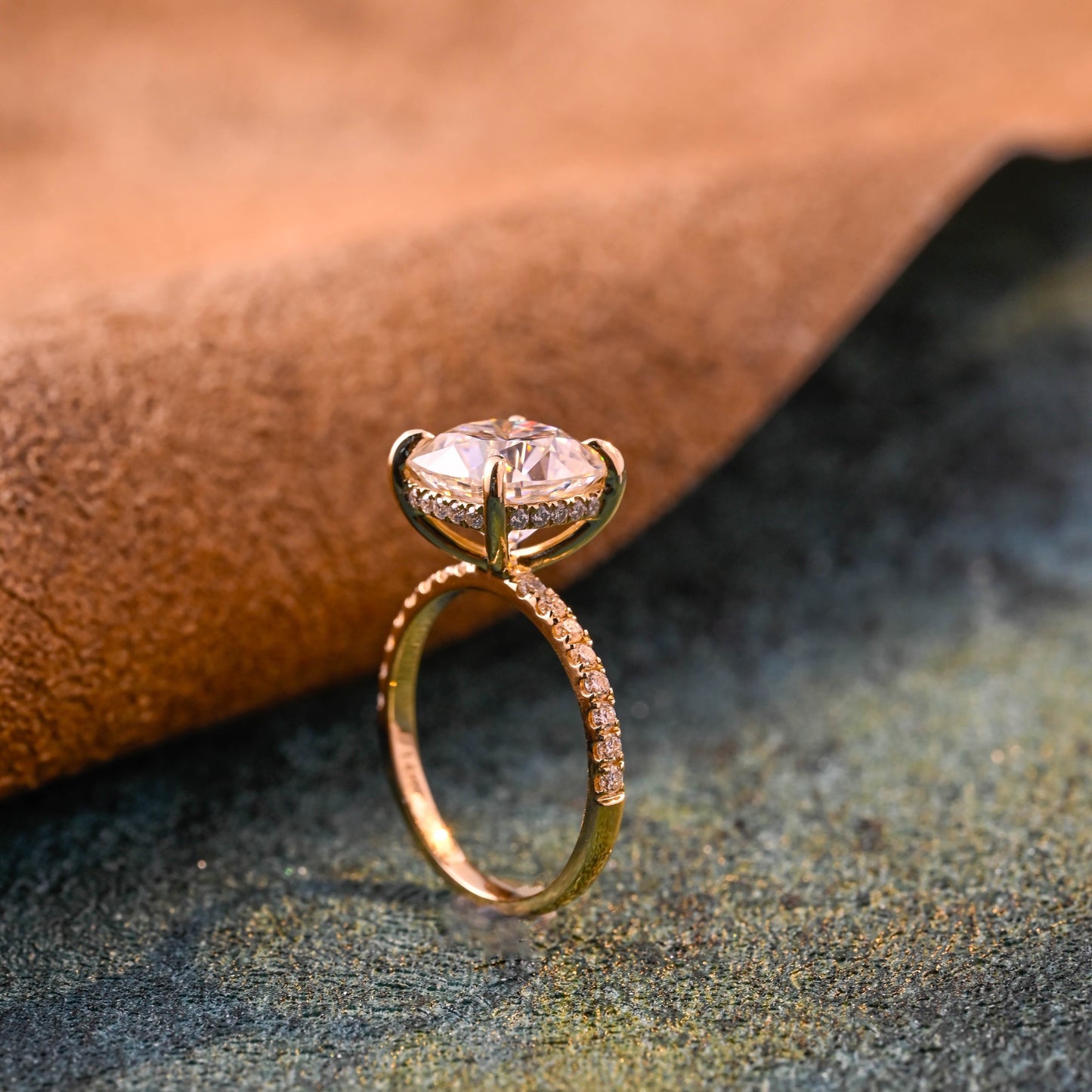 CausYou cushion cut diamond engagement ring CausYou Solid Gold D/VS1 Cushion Cut Diamond Engagement Ring Hidden Halo, Lab Grown Diamond Paved Ring, Promise Ring, Gift for Women Wife