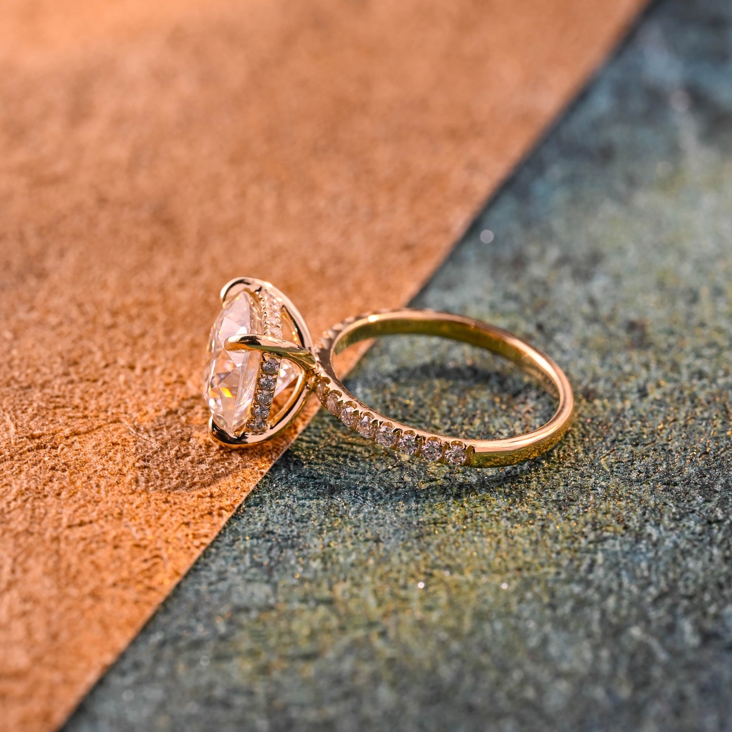 CausYou cushion cut diamond engagement ring CausYou Solid Gold D/VS1 Cushion Cut Diamond Engagement Ring Hidden Halo, Lab Grown Diamond Paved Ring, Promise Ring, Gift for Women Wife