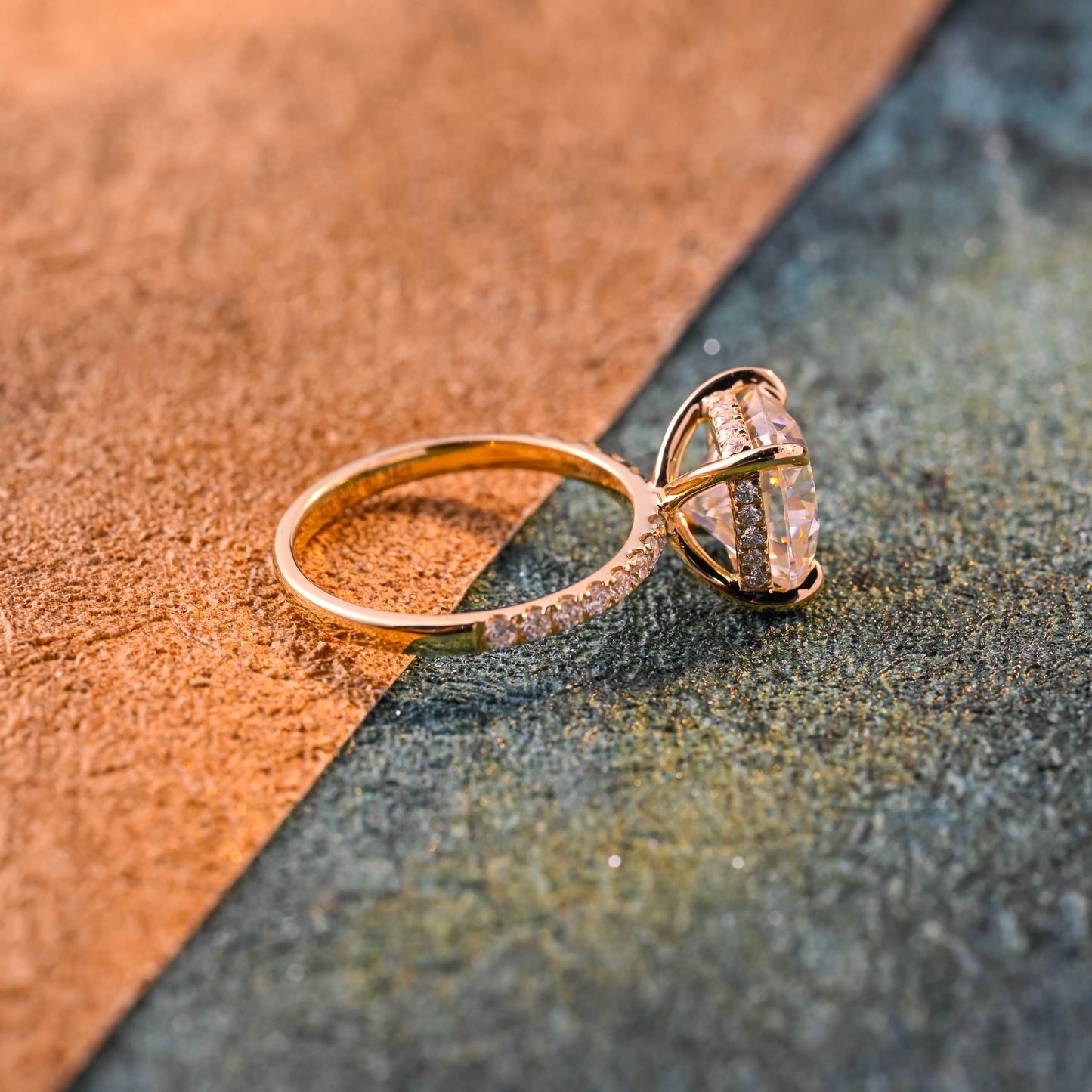 CausYou cushion cut diamond engagement ring CausYou Solid Gold D/VS1 Cushion Cut Diamond Engagement Ring Hidden Halo, Lab Grown Diamond Paved Ring, Promise Ring, Gift for Women Wife