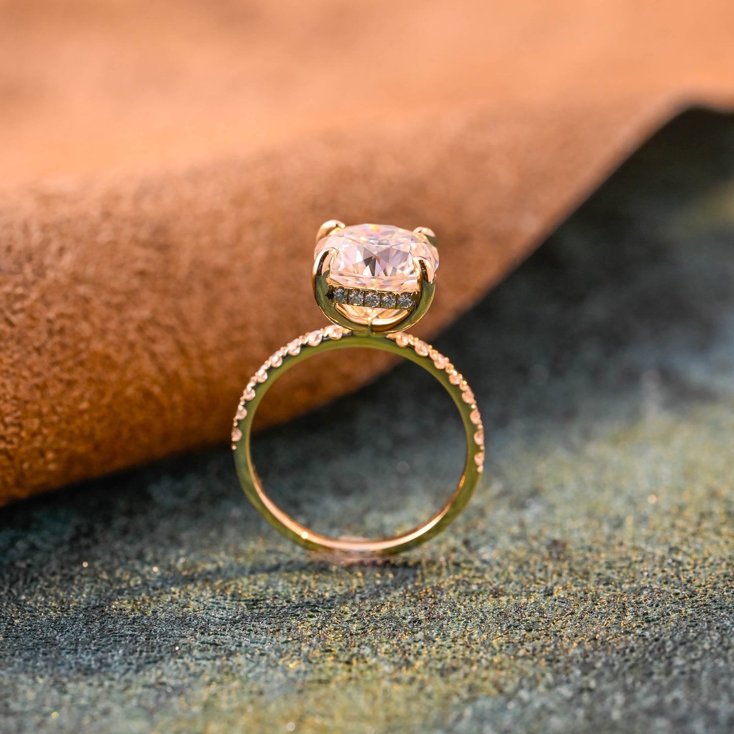 CausYou cushion cut diamond engagement ring CausYou Solid Gold D/VS1 Cushion Cut Diamond Engagement Ring Hidden Halo, Lab Grown Diamond Paved Ring, Promise Ring, Gift for Women Wife