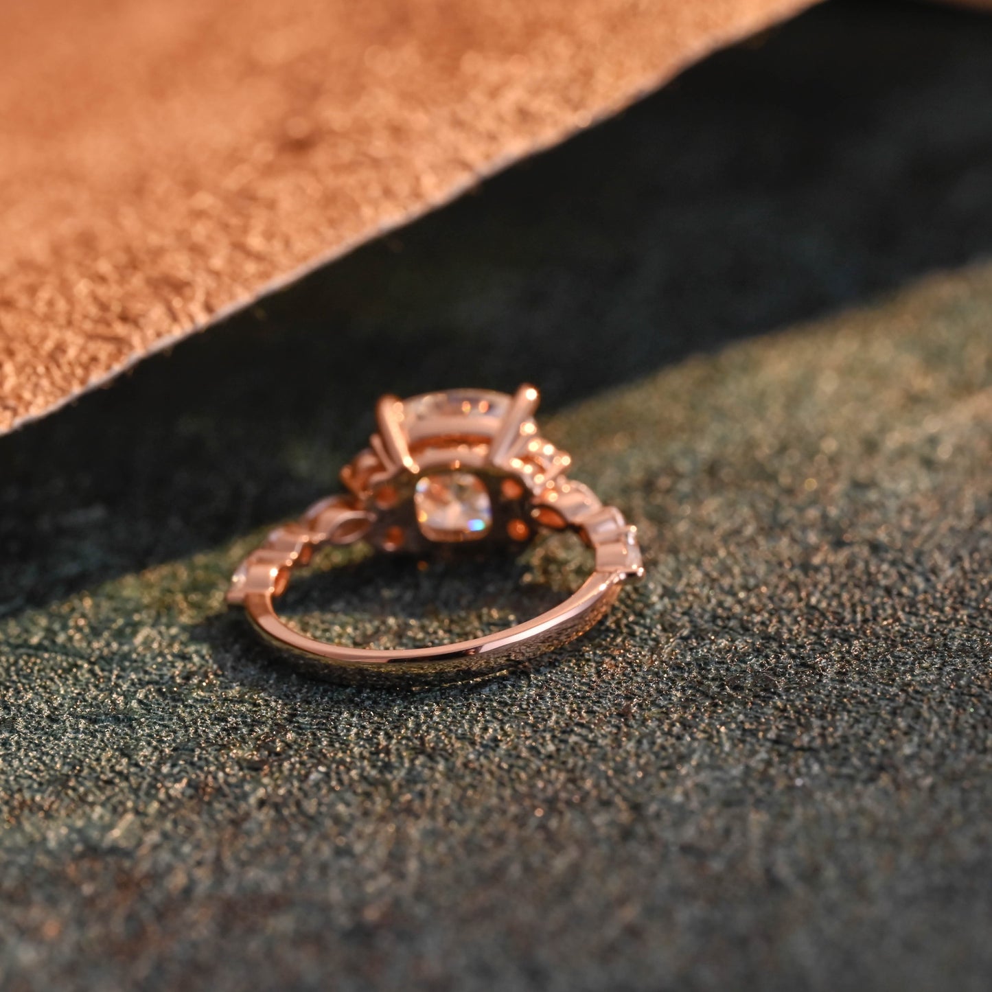 CausYou cushion cut diamond engagement ring CausYou Solid Gold D/VS1 Cushion Cut Lab Grown Diamond Ring, Cluster Engagement Wedding Ring for Women