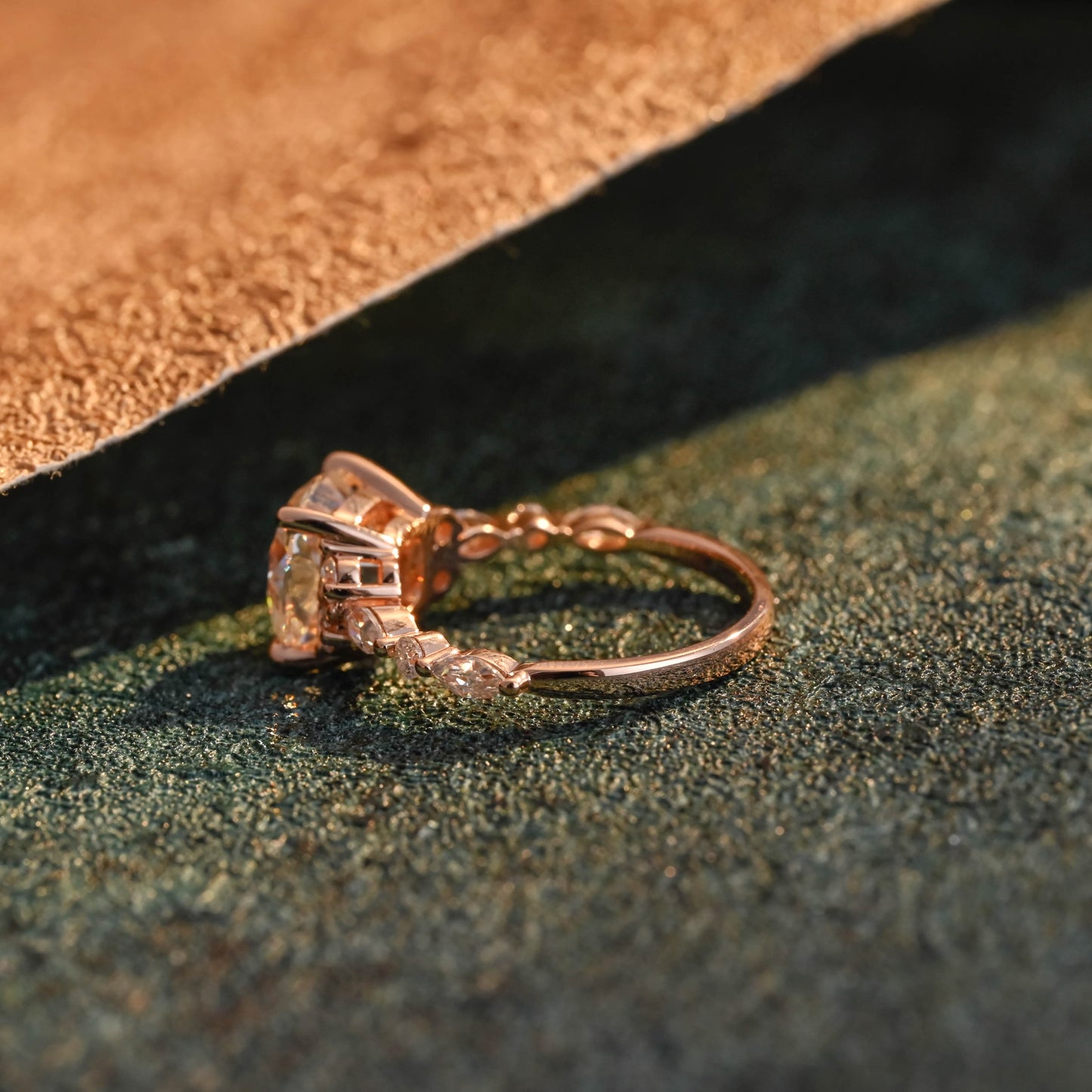 CausYou cushion cut diamond engagement ring CausYou Solid Gold D/VS1 Cushion Cut Lab Grown Diamond Ring, Cluster Engagement Wedding Ring for Women