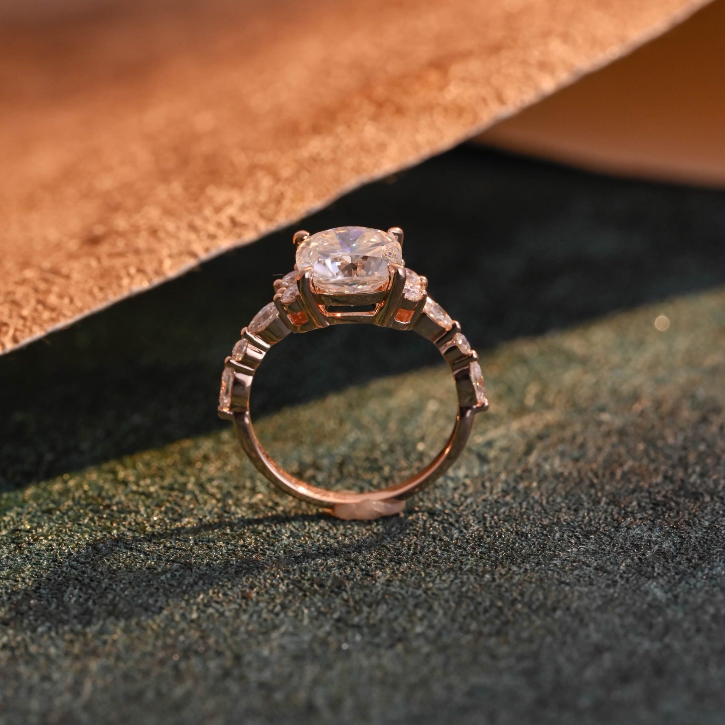 CausYou cushion cut diamond engagement ring CausYou Solid Gold D/VS1 Cushion Cut Lab Grown Diamond Ring, Cluster Engagement Wedding Ring for Women