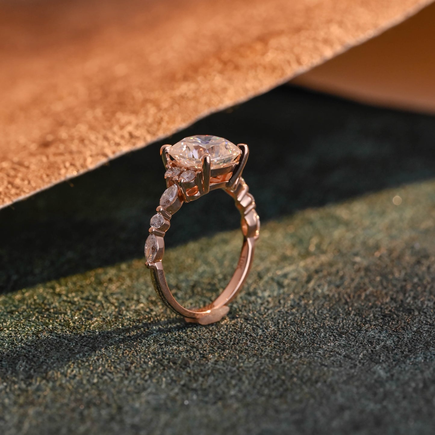 CausYou cushion cut diamond engagement ring CausYou Solid Gold D/VS1 Cushion Cut Lab Grown Diamond Ring, Cluster Engagement Wedding Ring for Women