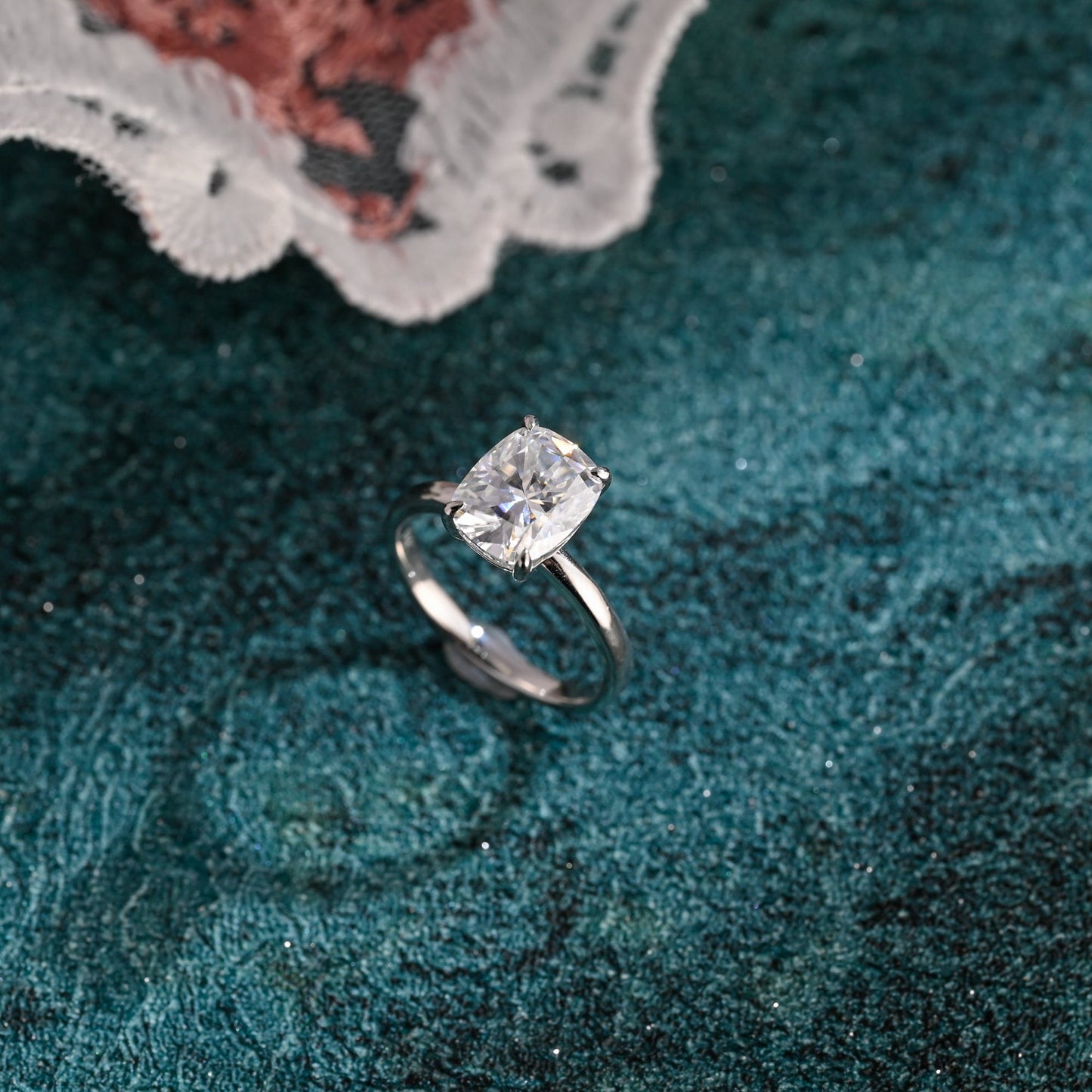 CausYou cushion cut diamond engagement ring CausYou Solid Gold D/VS1 Elongated Cushion Cut Lab Grown Diamond Engagement Ring