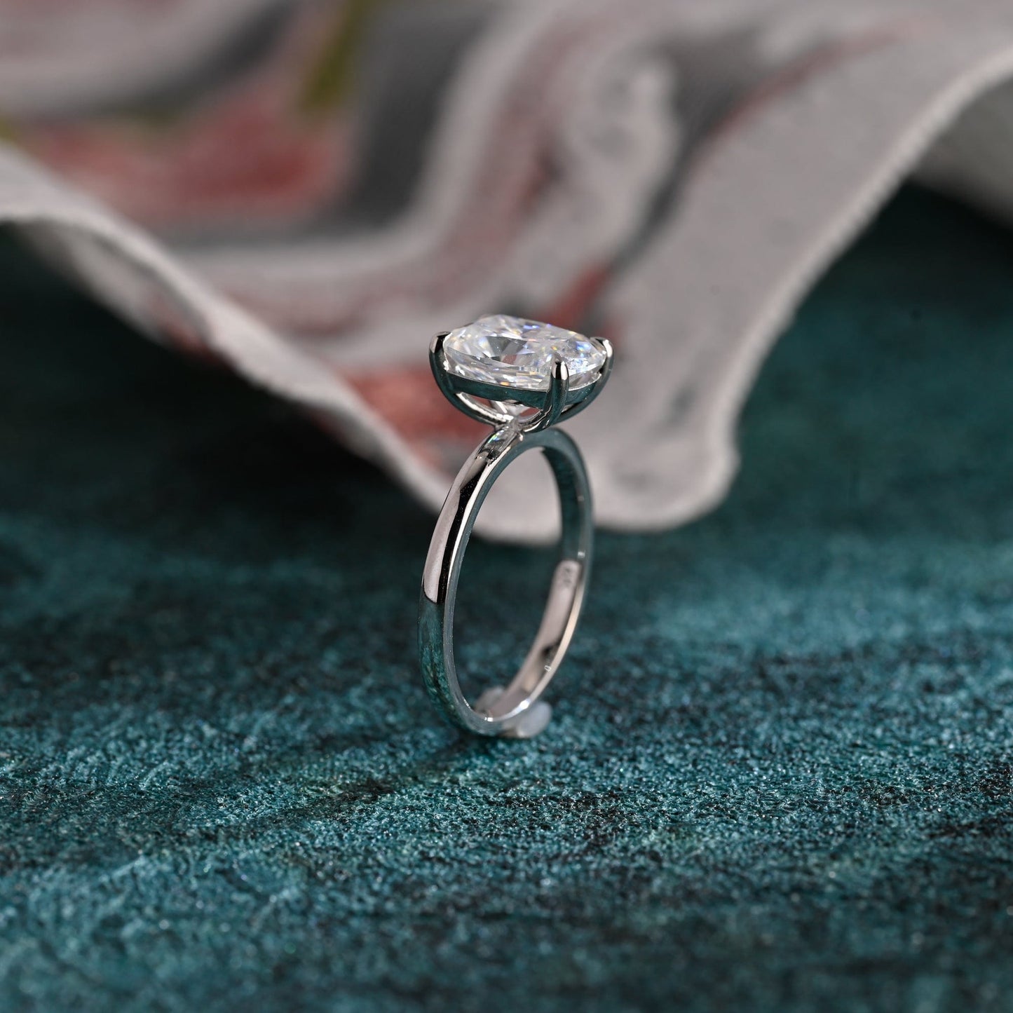 CausYou cushion cut diamond engagement ring CausYou Solid Gold D/VS1 Elongated Cushion Cut Lab Grown Diamond Engagement Ring