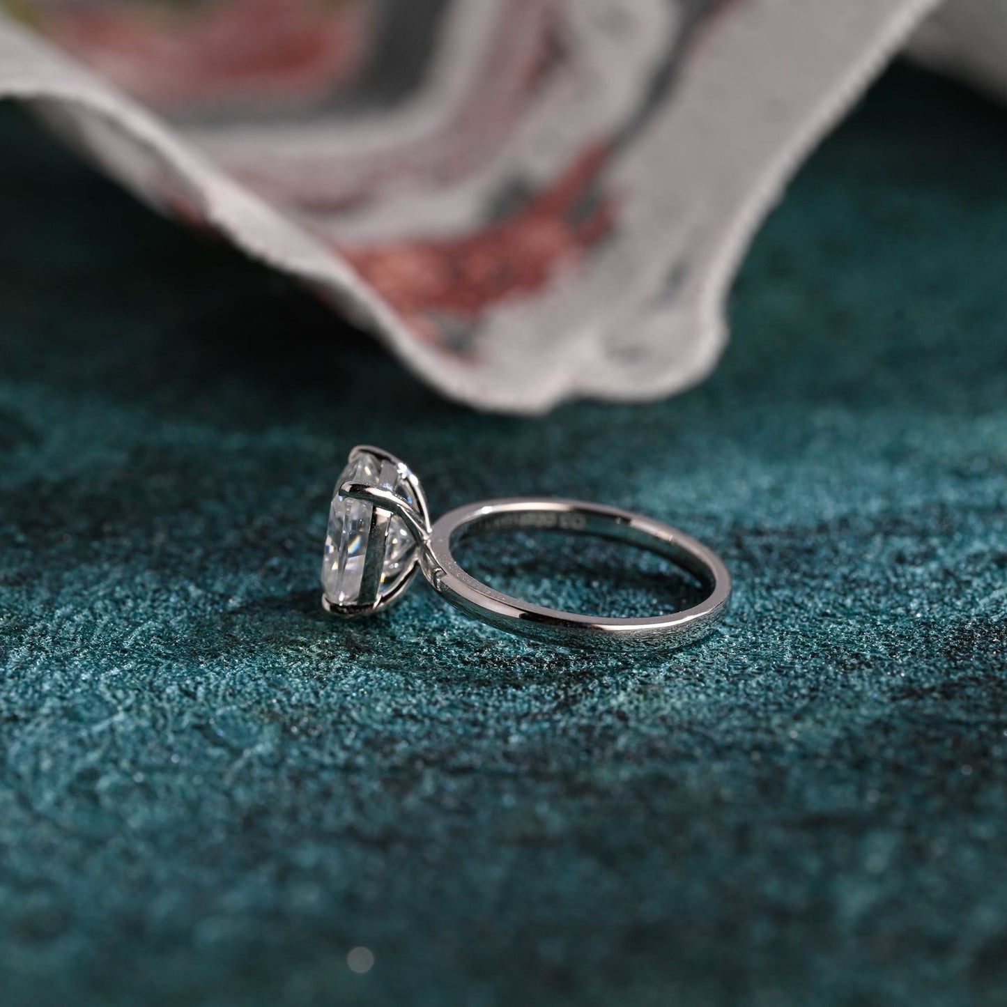CausYou cushion cut diamond engagement ring CausYou Solid Gold D/VS1 Elongated Cushion Cut Lab Grown Diamond Engagement Ring