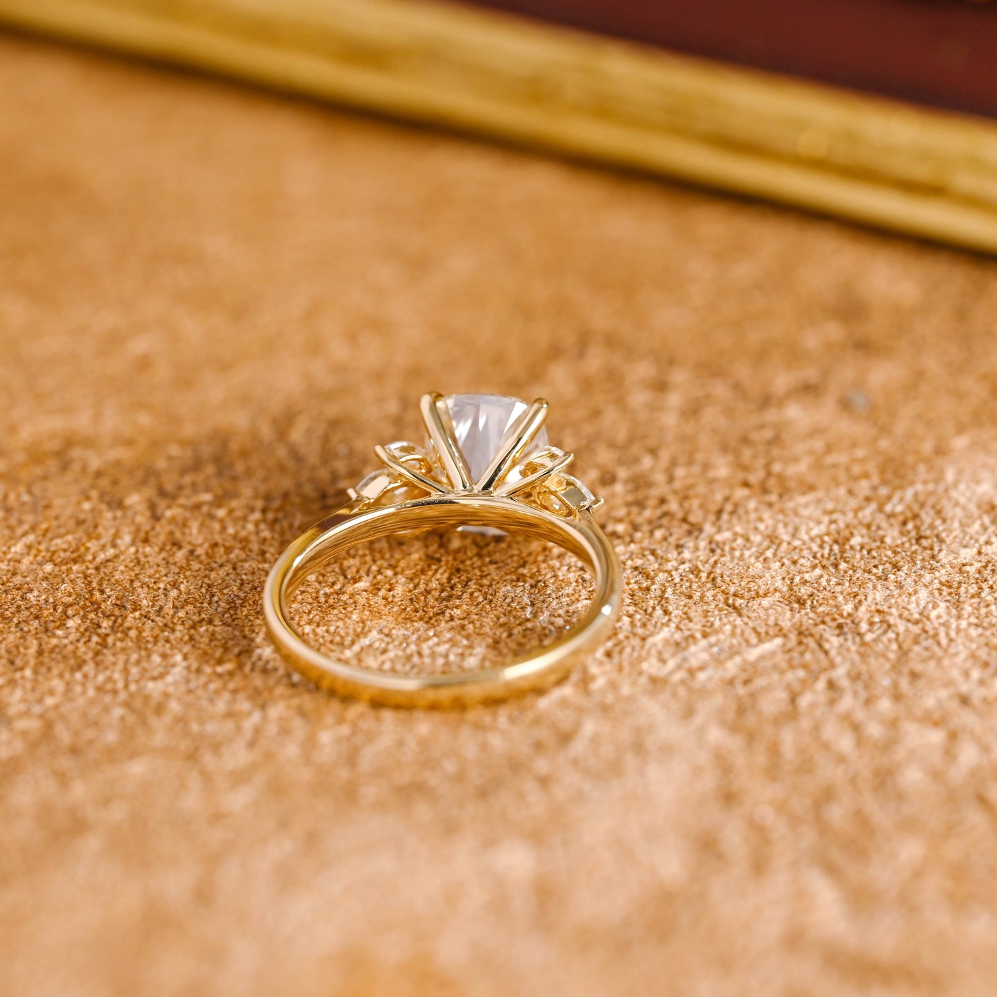 CausYou cushion cut diamond engagement ring CausYou Solid Gold D/VS1 Elongated Cushion Cut Lab Grown Diamond Engagement Ring, Side Stone Wedding Ring
