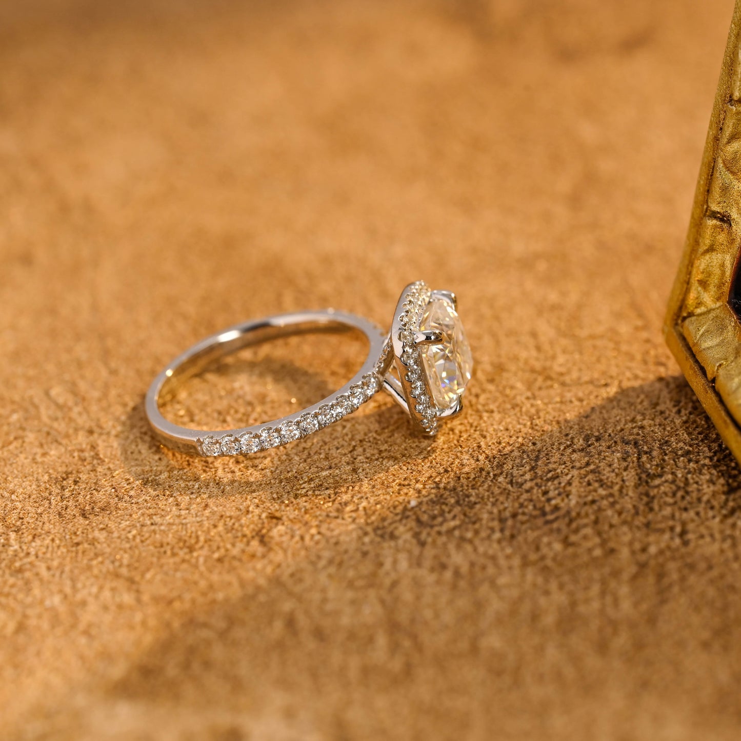 CausYou cushion cut diamond engagement ring Solid Gold D/VS1 Cushion Cut Lab Grown Diamond Engagement Ring, Promise Ring, Gift for Wife