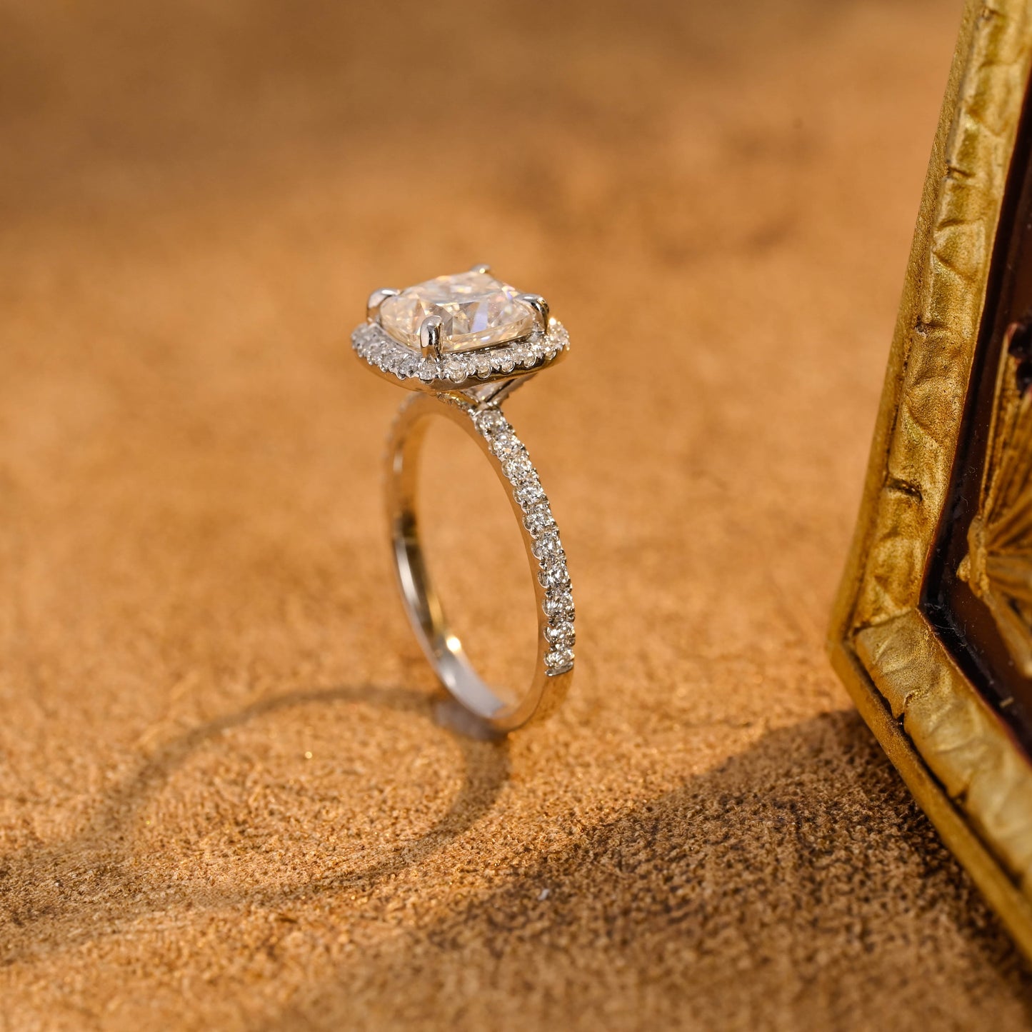CausYou cushion cut diamond engagement ring Solid Gold D/VS1 Cushion Cut Lab Grown Diamond Engagement Ring, Promise Ring, Gift for Wife