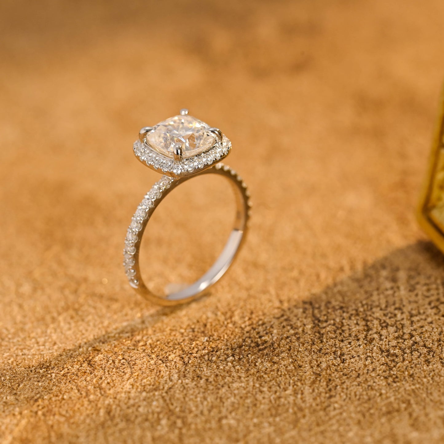 CausYou cushion cut diamond engagement ring Solid Gold D/VS1 Cushion Cut Lab Grown Diamond Engagement Ring, Promise Ring, Gift for Wife