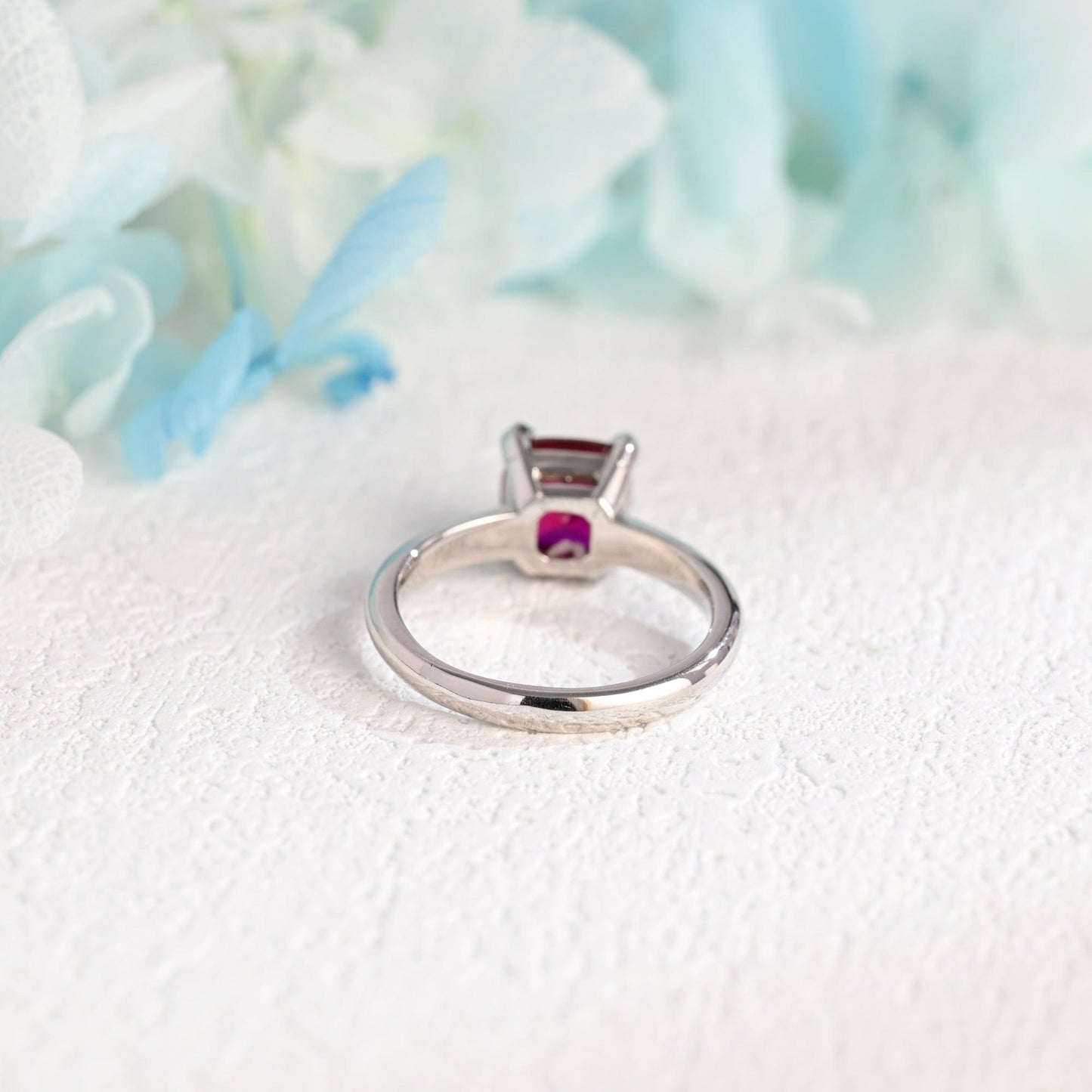 CausYou cushion cut moissanite engagement ring CausYou Solid Gold Cushion Cut Lab Grown Ruby Engagement Ring, Promise Ring, Proposal Ring, Gift for Women Wife