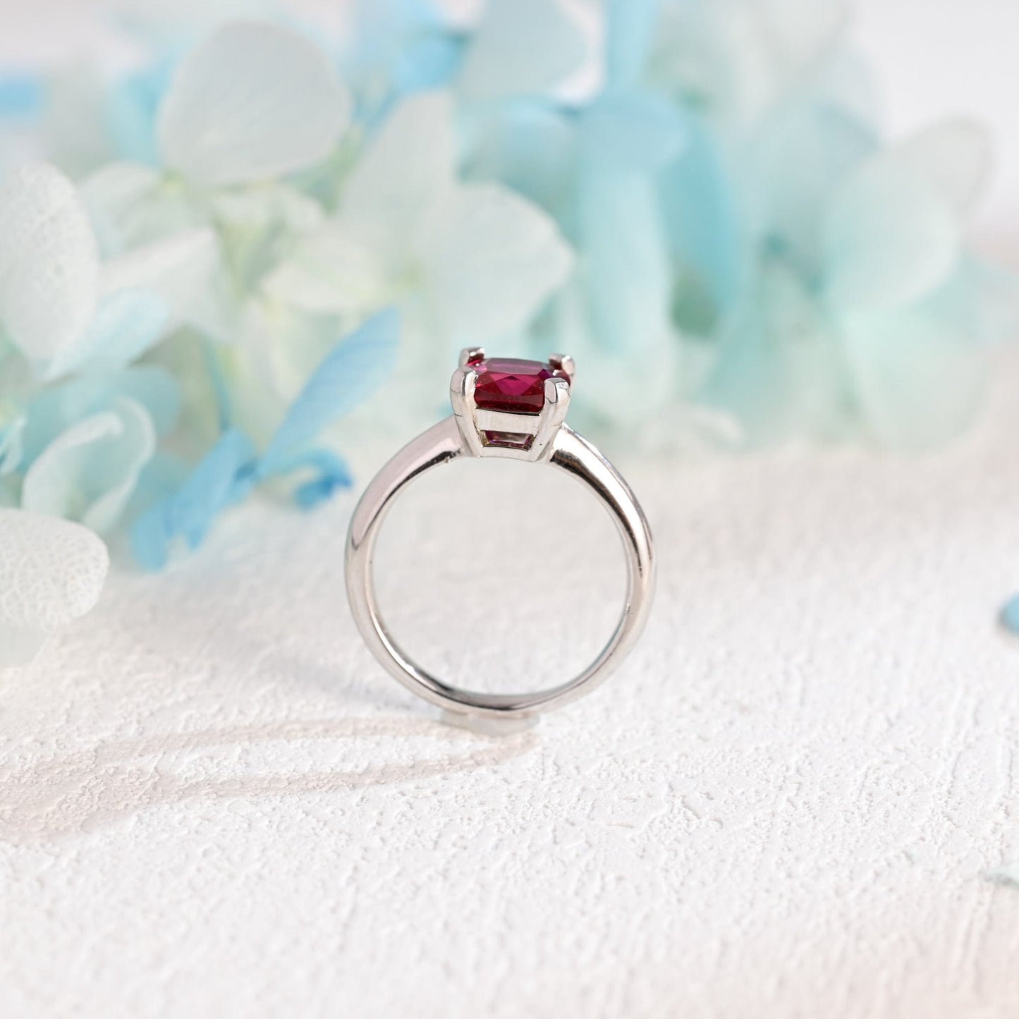 CausYou cushion cut moissanite engagement ring CausYou Solid Gold Cushion Cut Lab Grown Ruby Engagement Ring, Promise Ring, Proposal Ring, Gift for Women Wife