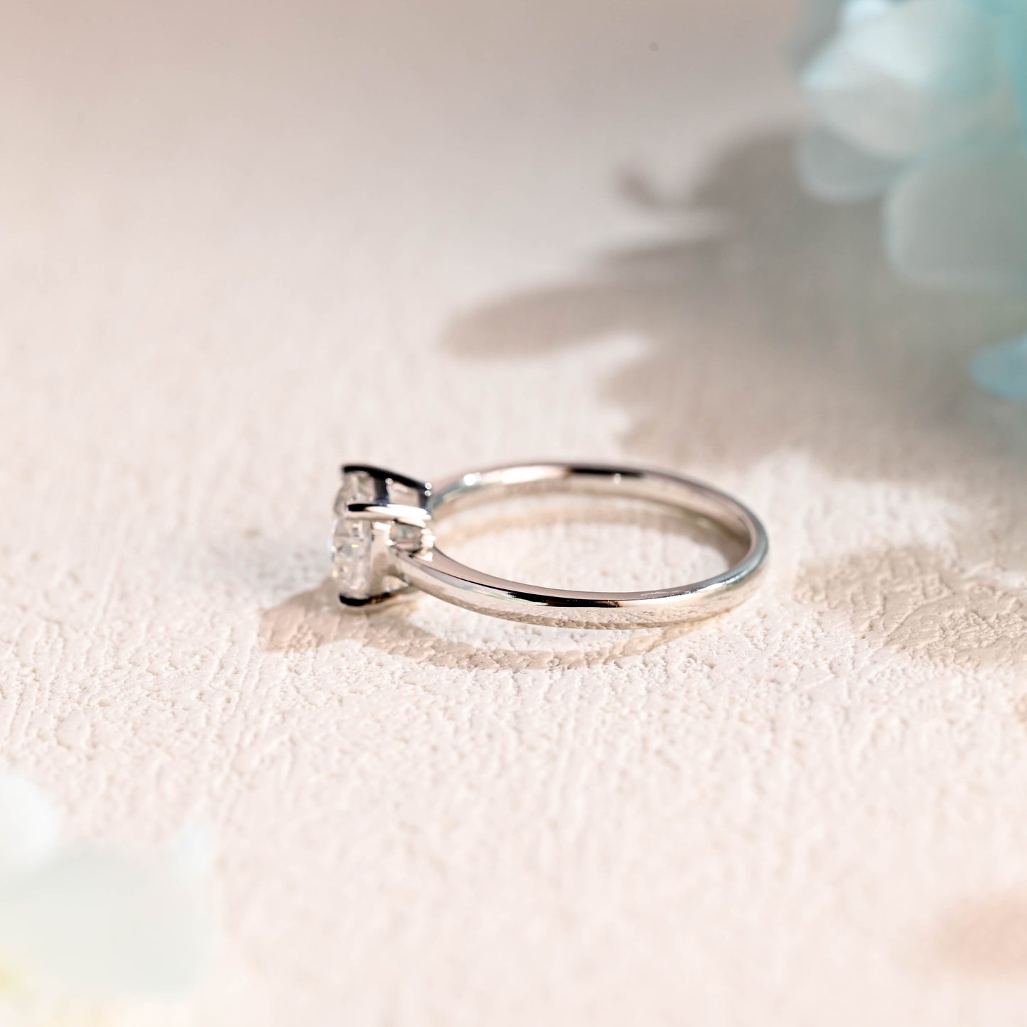 CausYou cushion cut moissanite engagement ring CausYou Solid Gold Cushion Cut Moissanite Engagement Ring, Solitaire Proposal Ring for Women Wife