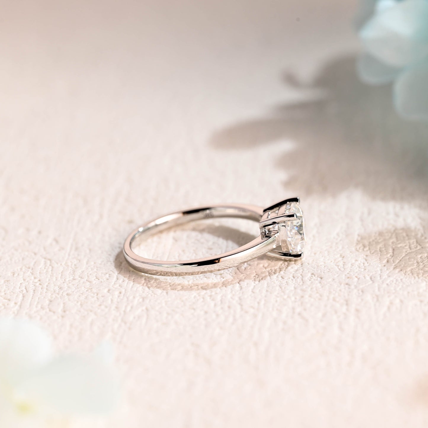 CausYou cushion cut moissanite engagement ring CausYou Solid Gold Cushion Cut Moissanite Engagement Ring, Solitaire Proposal Ring for Women Wife