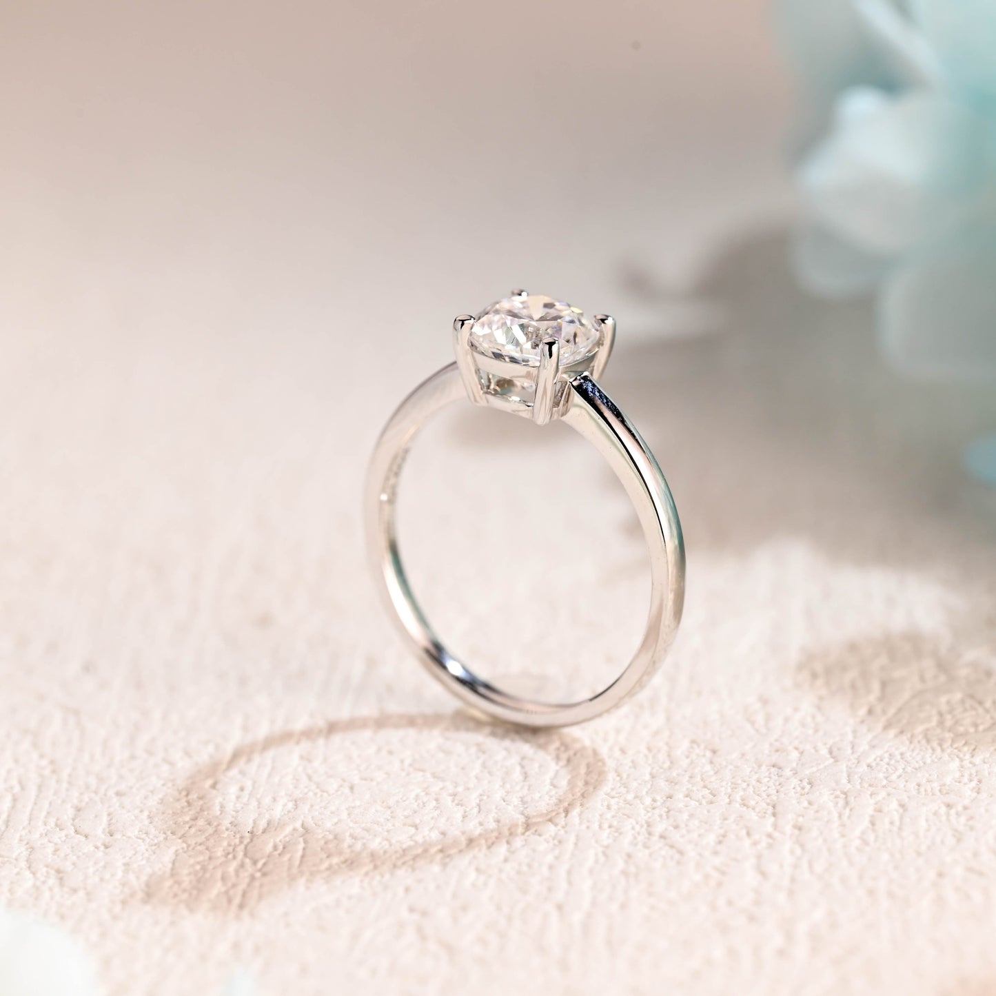 CausYou cushion cut moissanite engagement ring CausYou Solid Gold Cushion Cut Moissanite Engagement Ring, Solitaire Proposal Ring for Women Wife
