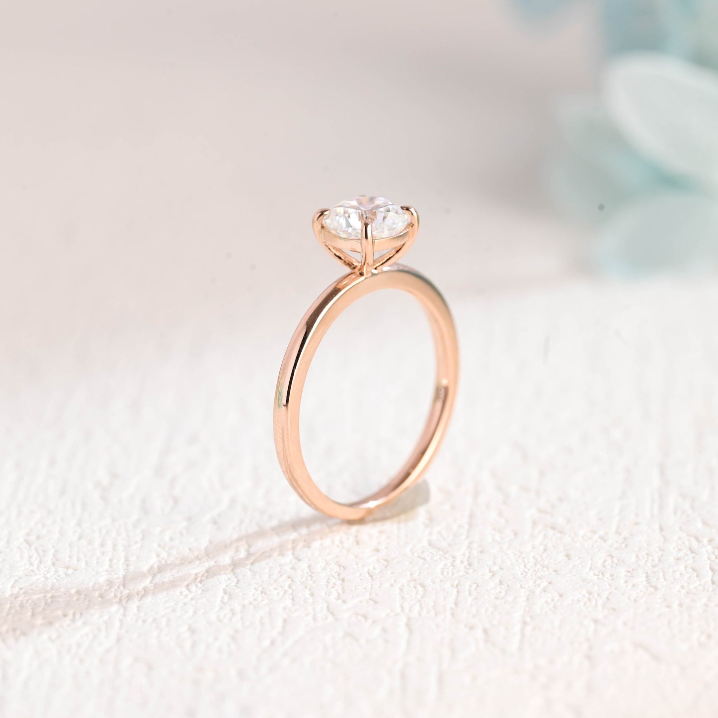 CausYou cushion cut moissanite engagement ring CausYou Solid Gold Cushion Cut Moissanite Engagement Ring, Solitaire Wedding Ring for Women