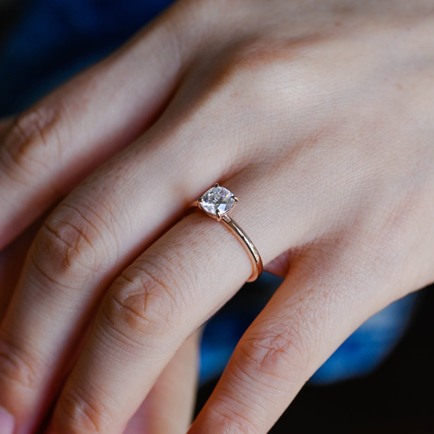 CausYou cushion cut moissanite engagement ring CausYou Solid Gold Cushion Cut Moissanite Engagement Ring, Solitaire Wedding Ring for Women
