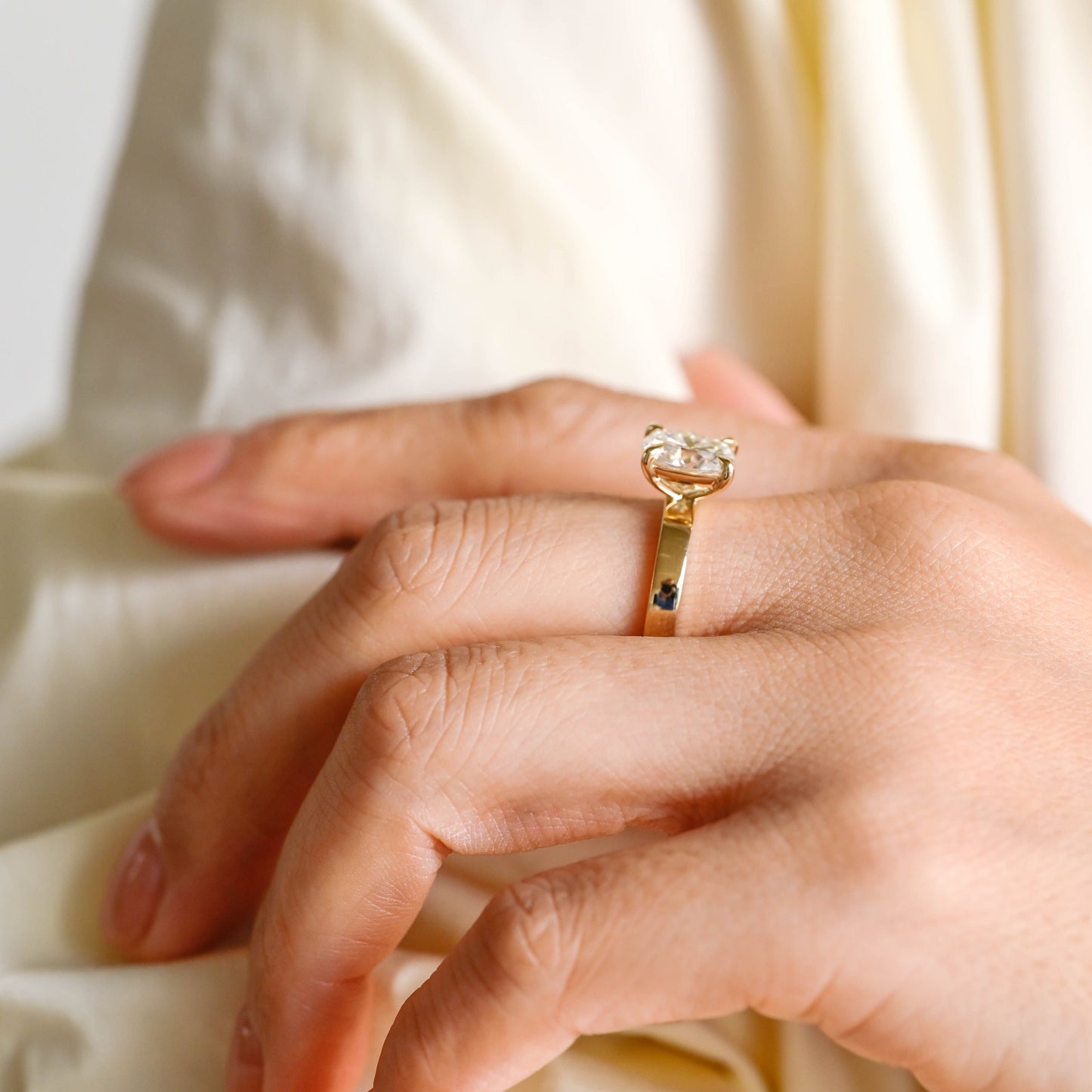 CausYou cushion cut moissanite engagement ring CausYou Solid Gold Elongated Cushion Cut Moissanite Engagement Ring, Promise Ring, Proposal Ring, Gift for Woman, Wife