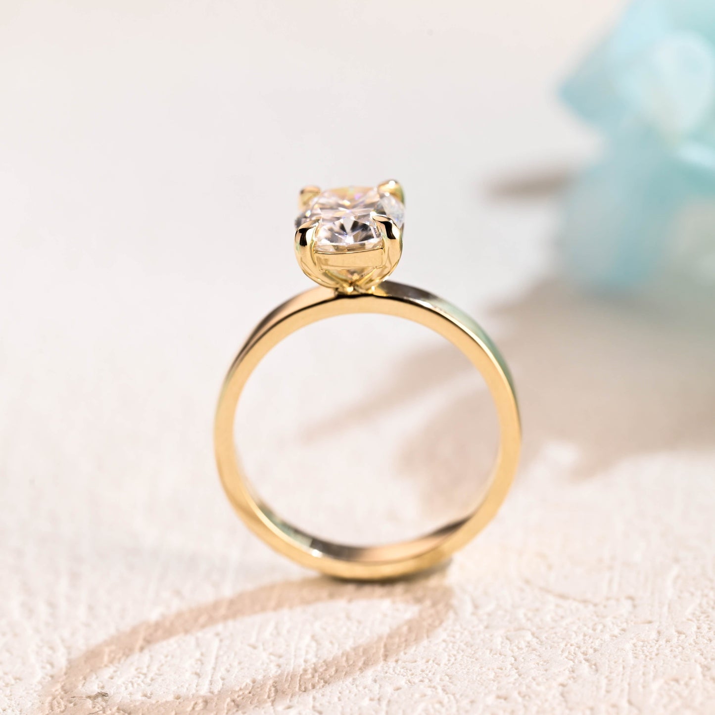 CausYou cushion cut moissanite engagement ring CausYou Solid Gold Elongated Cushion Cut Moissanite Engagement Ring, Promise Ring, Proposal Ring, Gift for Woman, Wife