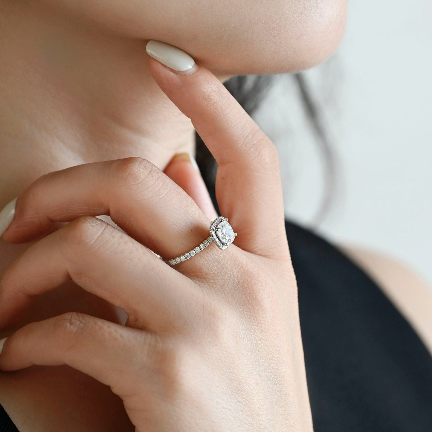 CausYou cushion cut moissanite engagement ring Solid Gold Cushion Cut Moissanite Engagement Ring, Promise Ring, Proposal Ring for Women Wife