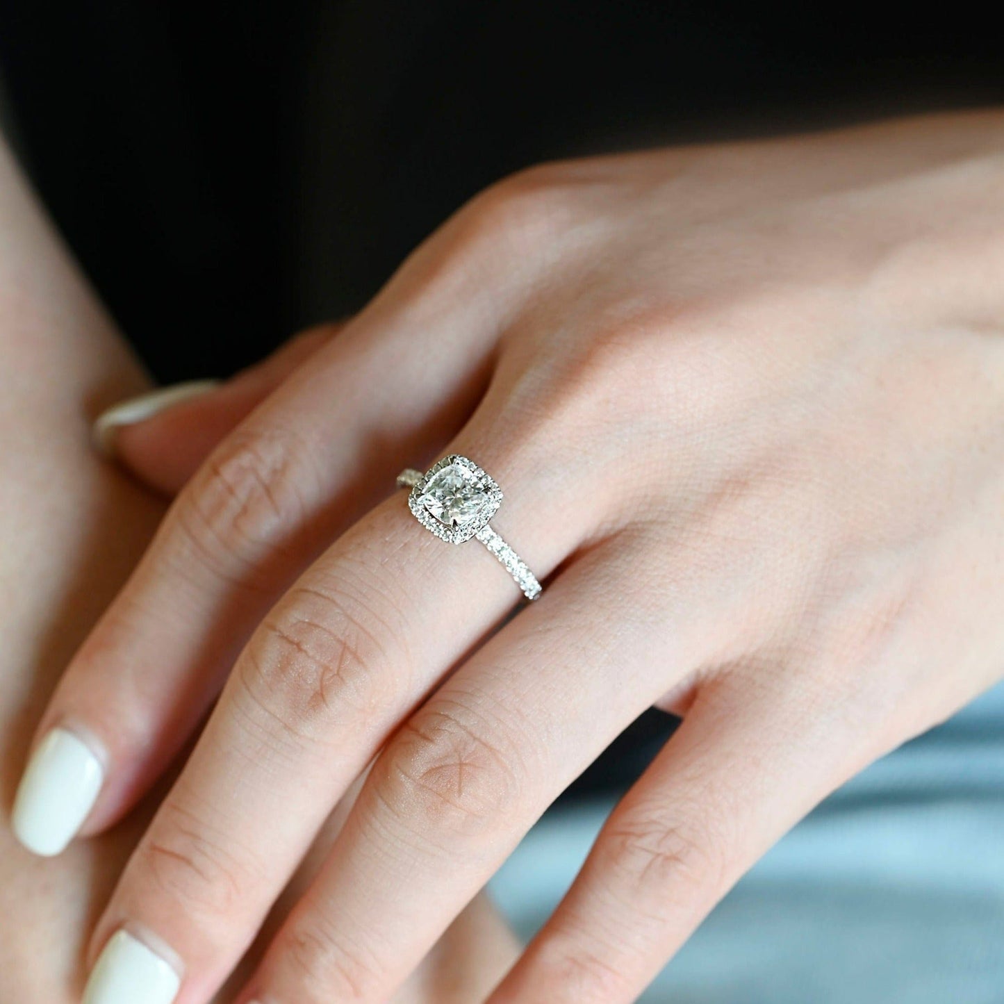 CausYou cushion cut moissanite engagement ring Solid Gold Cushion Cut Moissanite Engagement Ring, Promise Ring, Proposal Ring for Women Wife