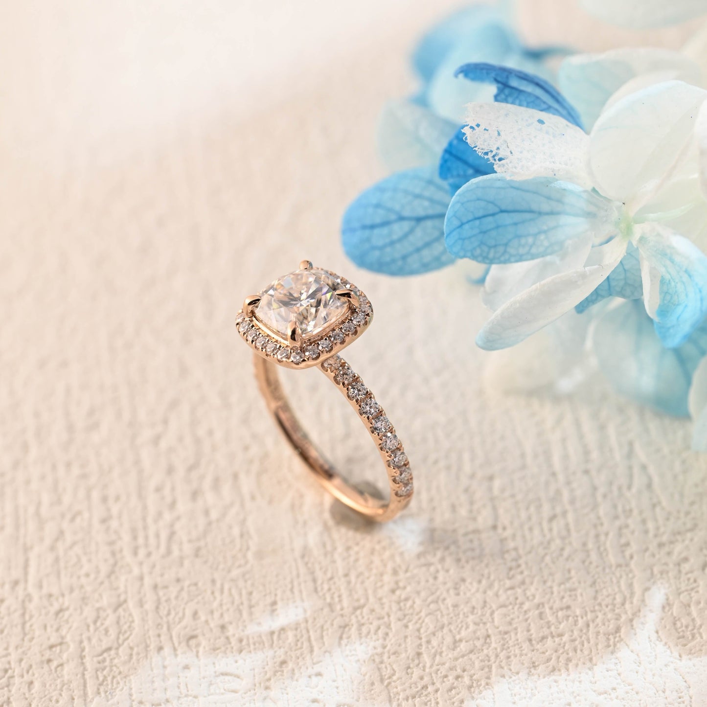 CausYou cushion cut moissanite engagement ring Solid Gold Cushion Cut Moissanite Engagement Ring, Promise Ring, Proposal Ring for Women Wife