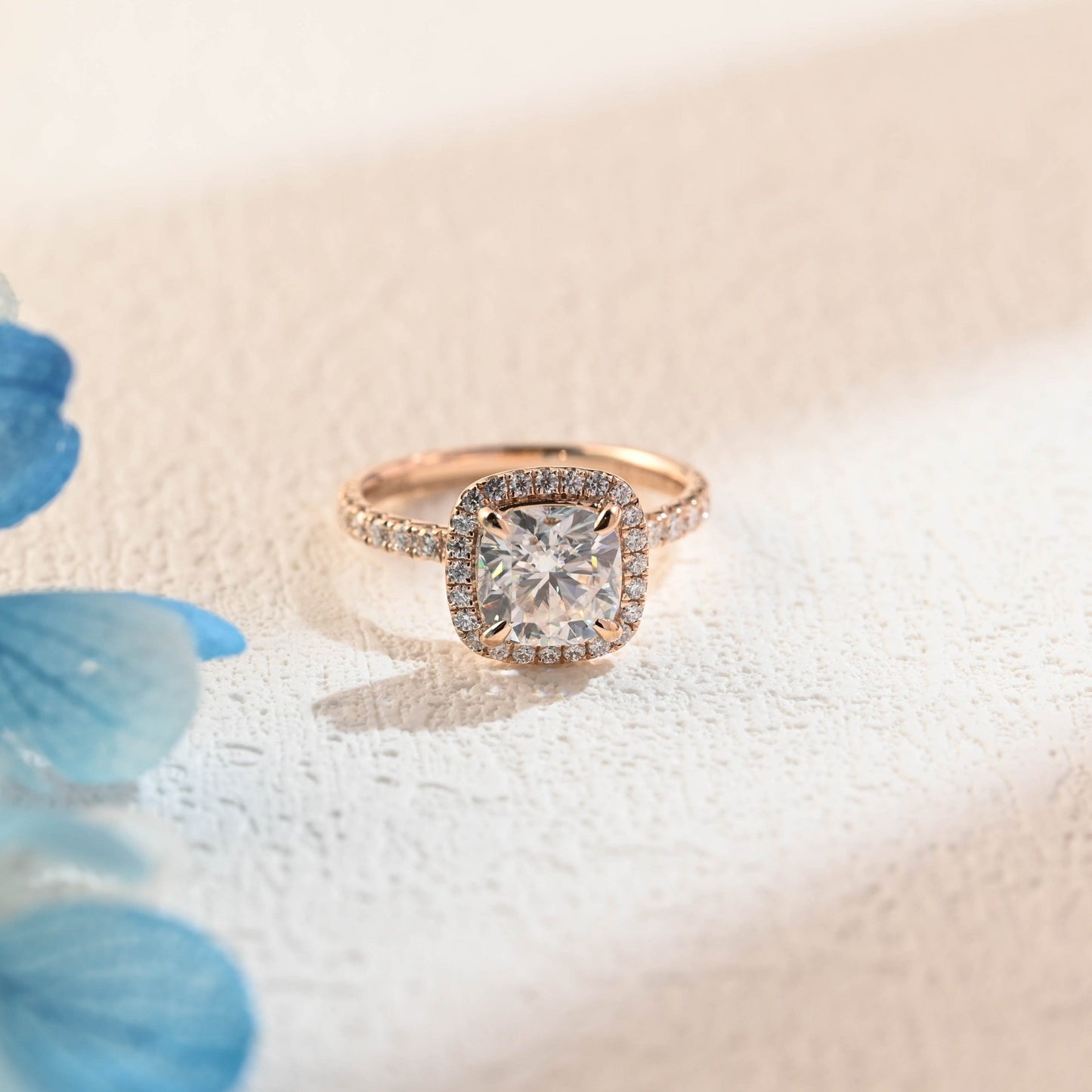 CausYou cushion cut moissanite engagement ring Solid Gold Cushion Cut Moissanite Engagement Ring, Promise Ring, Proposal Ring for Women Wife