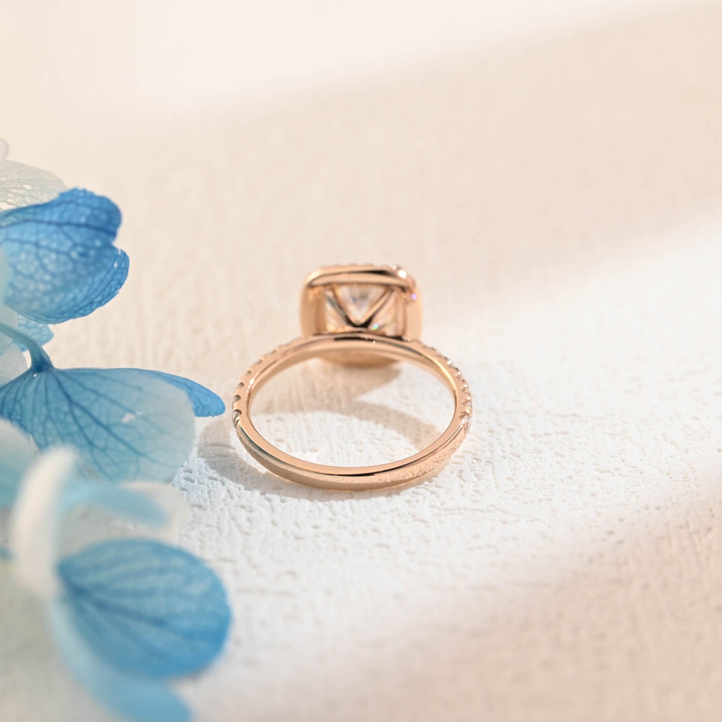CausYou cushion cut moissanite engagement ring Solid Gold Cushion Cut Moissanite Engagement Ring, Promise Ring, Proposal Ring for Women Wife