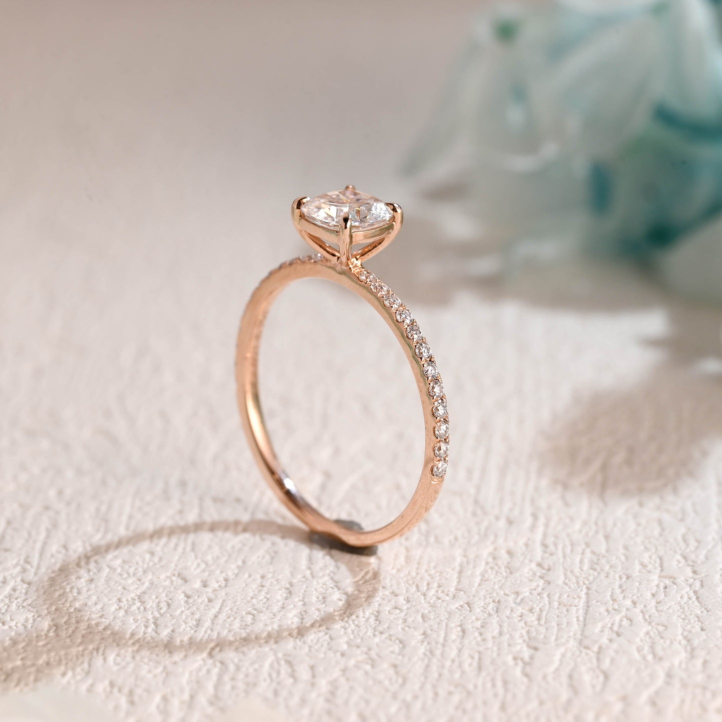 CausYou cushion cut moissanite engagement ring Solid Gold Cushion Cut Moissanite Engagement Ring, Promise Ring, Proposal Ring, Gift for Women Wife