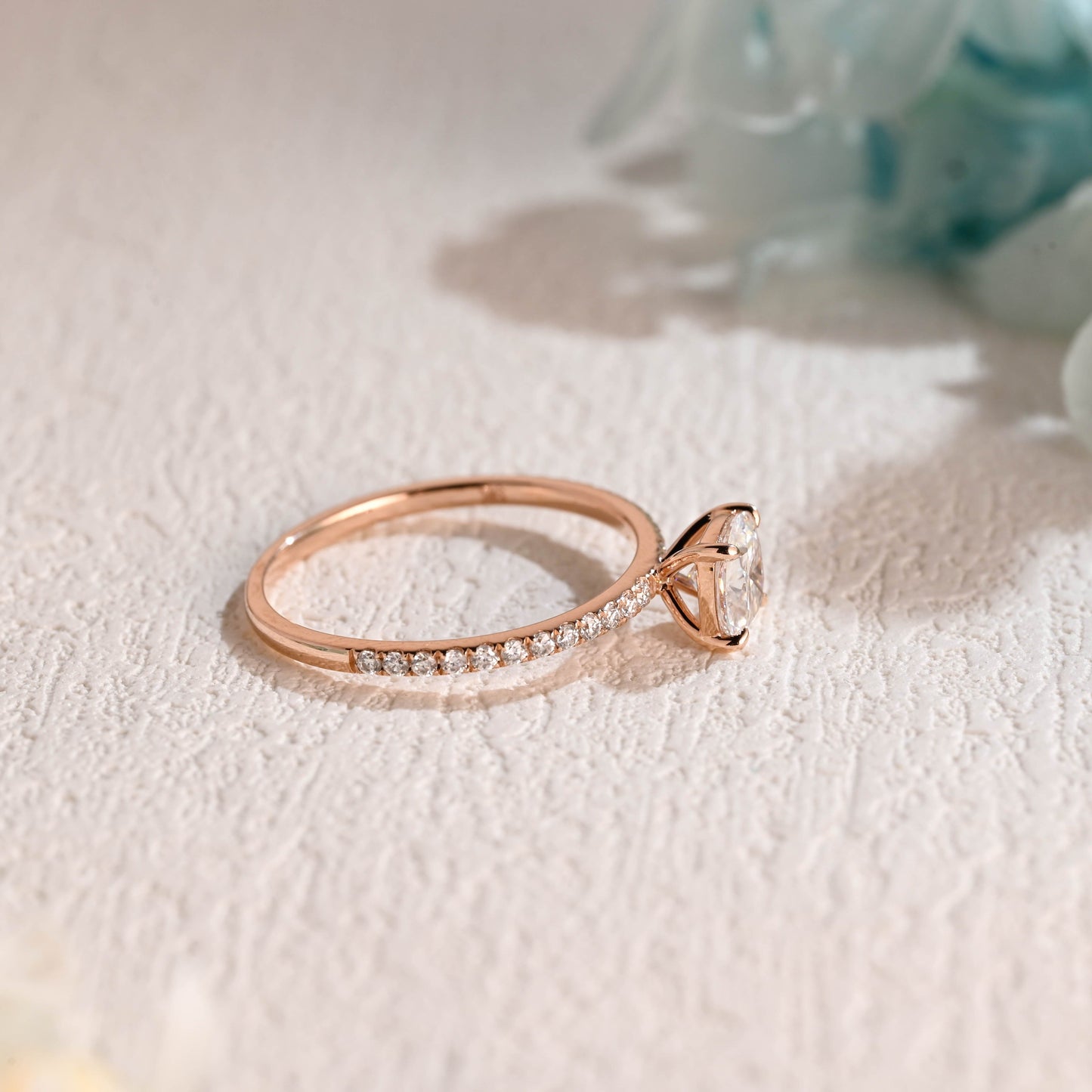 CausYou cushion cut moissanite engagement ring Solid Gold Cushion Cut Moissanite Engagement Ring, Promise Ring, Proposal Ring, Gift for Women Wife