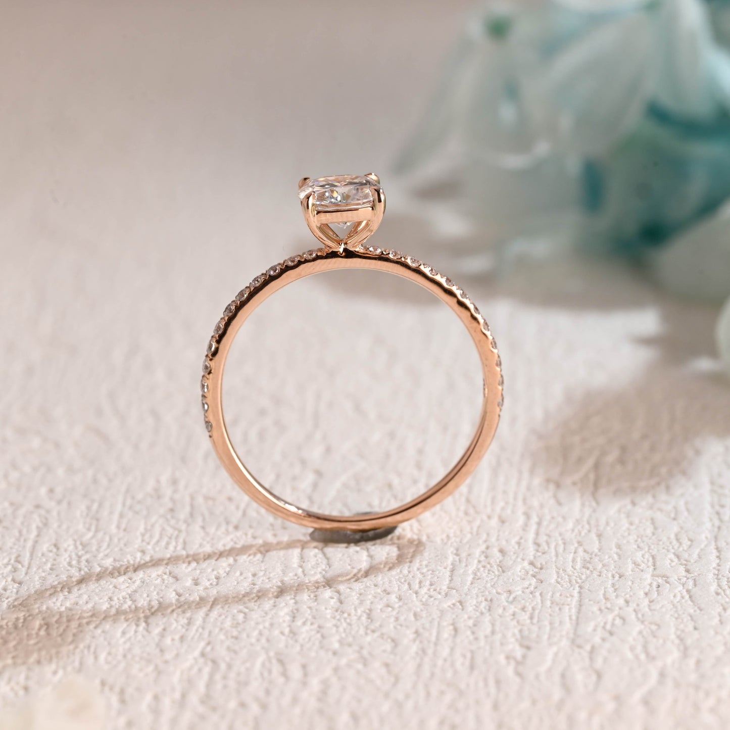 CausYou cushion cut moissanite engagement ring Solid Gold Cushion Cut Moissanite Engagement Ring, Promise Ring, Proposal Ring, Gift for Women Wife