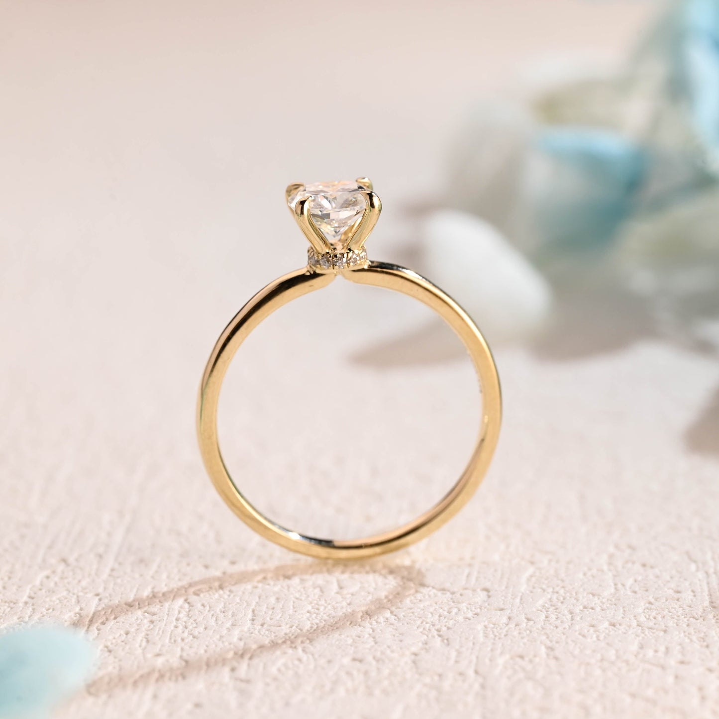 CausYou cushion cut moissanite engagement ring Solid Gold Cushion Cut Moissanite Engagement Ring, Promise Ring, Proposal Ring, Gift for Women Wife