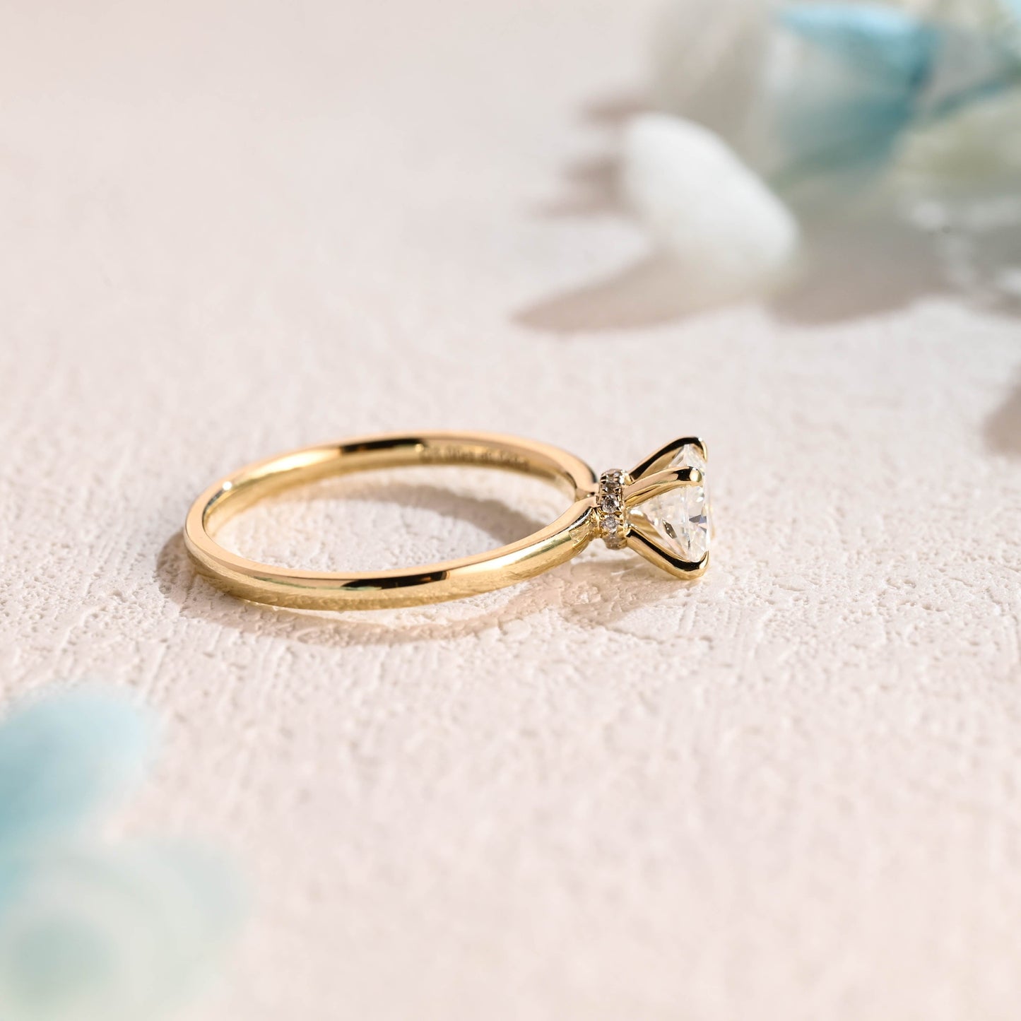 CausYou cushion cut moissanite engagement ring Solid Gold Cushion Cut Moissanite Engagement Ring, Promise Ring, Proposal Ring, Gift for Women Wife