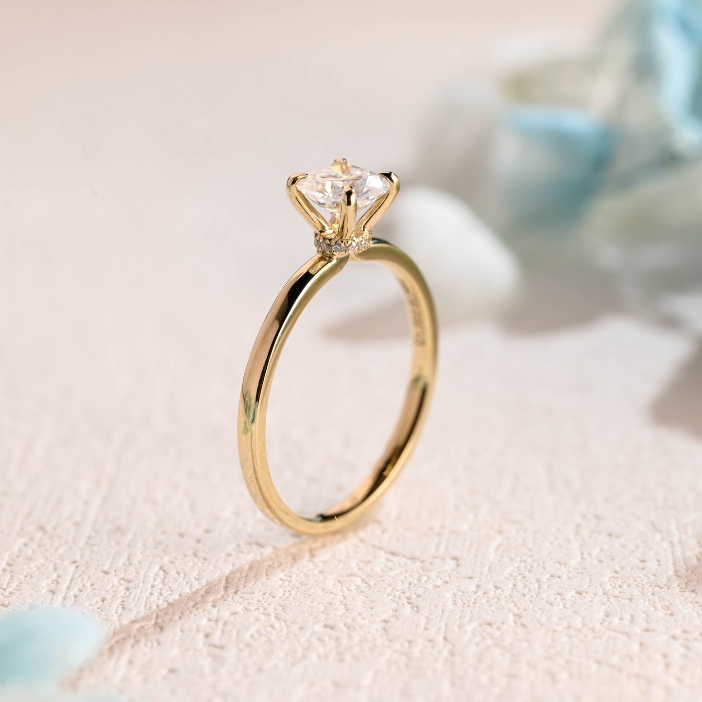 CausYou cushion cut moissanite engagement ring Solid Gold Cushion Cut Moissanite Engagement Ring, Promise Ring, Proposal Ring, Gift for Women Wife