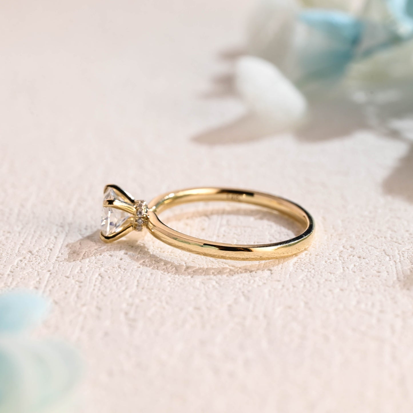 CausYou cushion cut moissanite engagement ring Solid Gold Cushion Cut Moissanite Engagement Ring, Promise Ring, Proposal Ring, Gift for Women Wife
