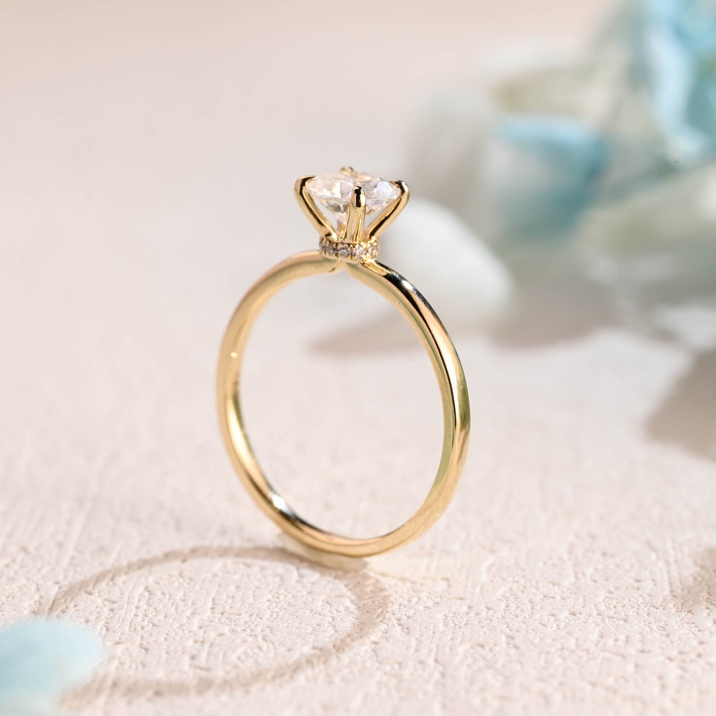 CausYou cushion cut moissanite engagement ring Solid Gold Cushion Cut Moissanite Engagement Ring, Promise Ring, Proposal Ring, Gift for Women Wife