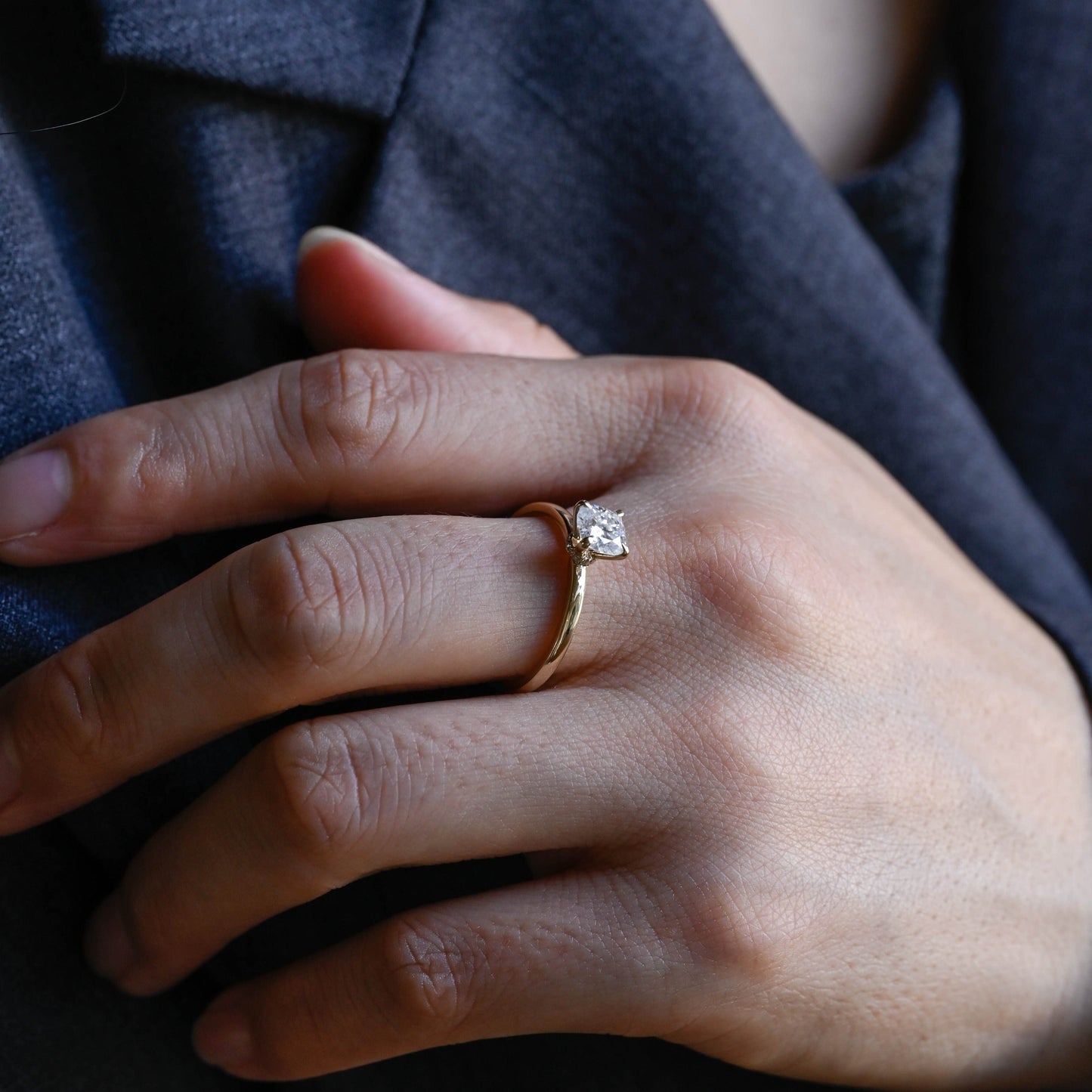 CausYou cushion cut moissanite engagement ring Solid Gold Cushion Cut Moissanite Engagement Ring, Promise Ring, Proposal Ring, Gift for Women Wife