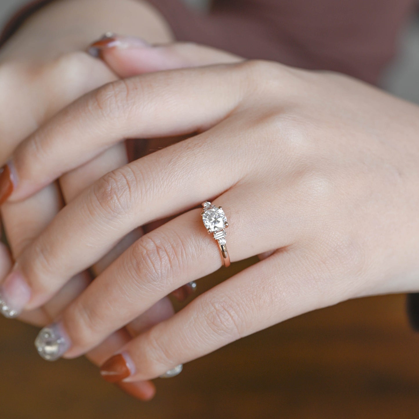 CausYou cushion cut moissanite engagement ring Solid Gold Cushion Cut Moissanite Engagement Ring, Promise Ring, Proposal Ring, Gift for Women Wife