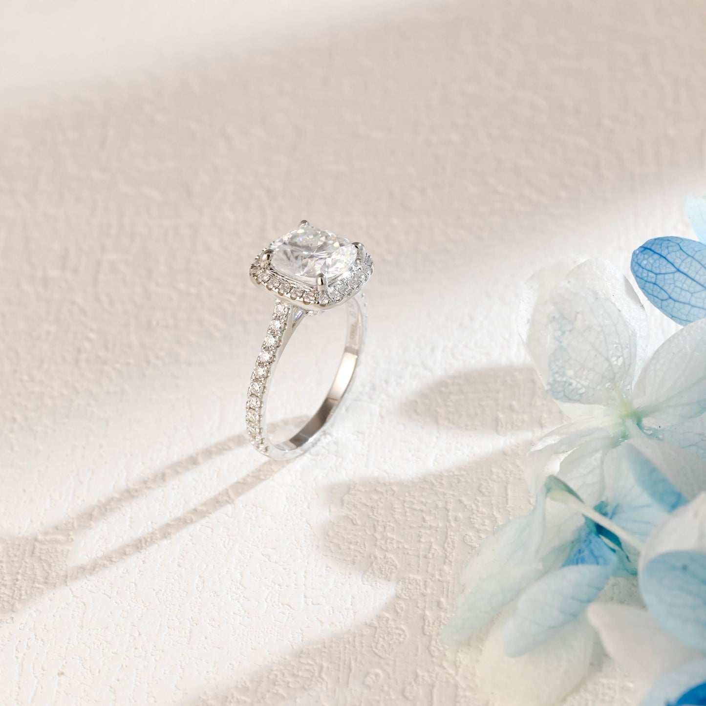 CausYou cushion cut moissanite engagement ring Solid Gold Cushion Cut Moissanite Engagement Ring, Promise Ring, Proposal Ring, Gift for Women Wife