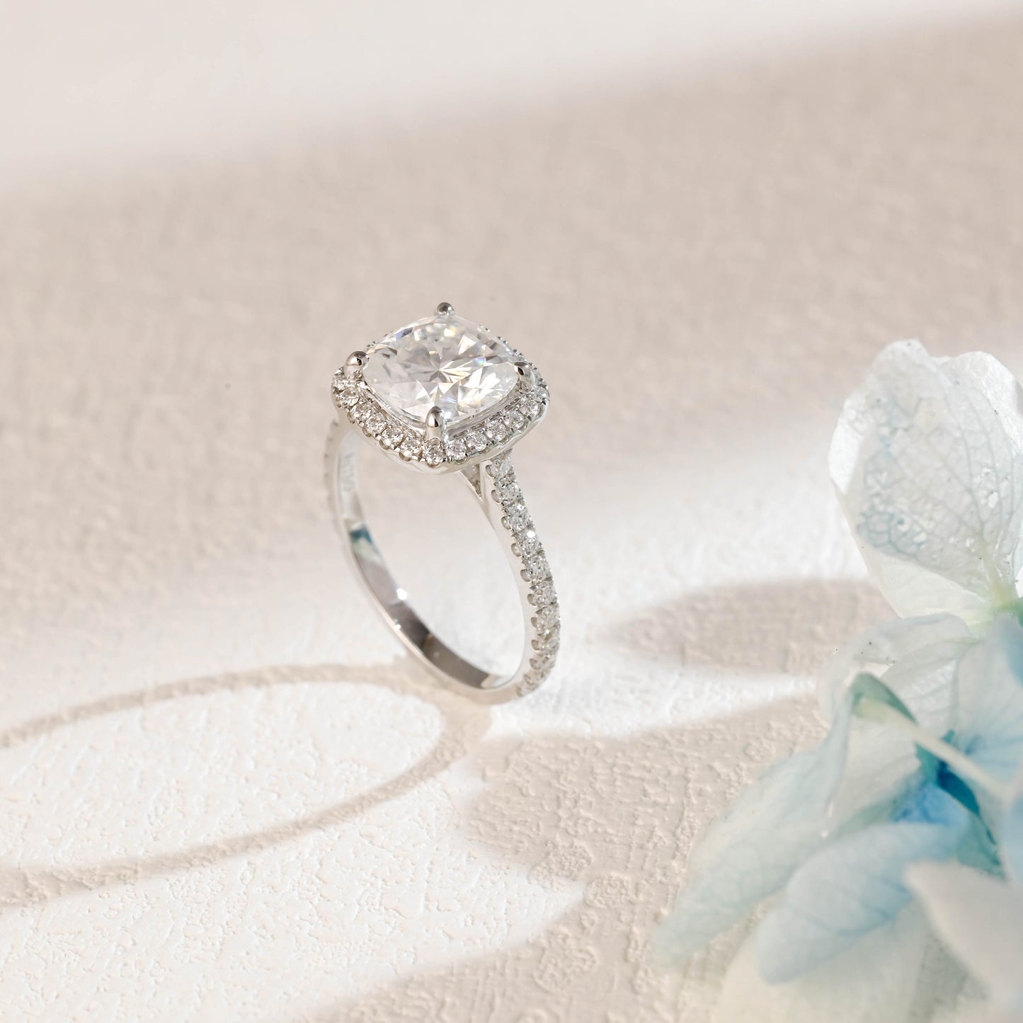 CausYou cushion cut moissanite engagement ring Solid Gold Cushion Cut Moissanite Engagement Ring, Promise Ring, Proposal Ring, Gift for Women Wife